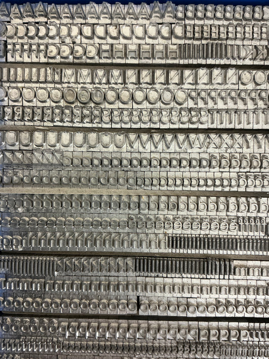 20pt Lettertype Letterpress set Grotesque by Marso