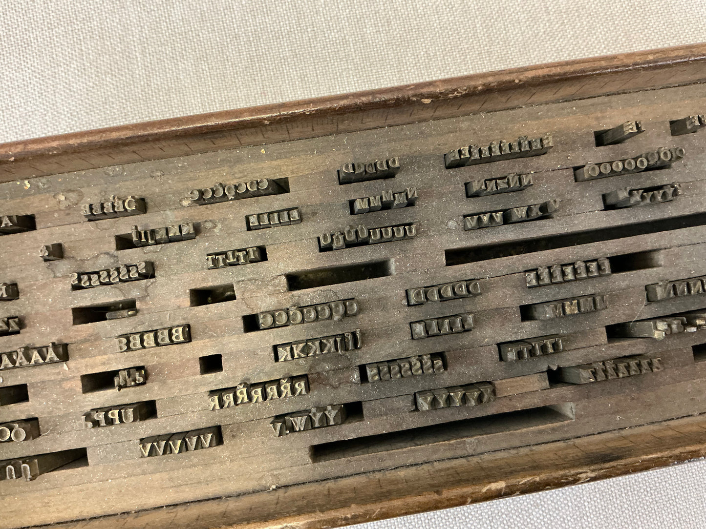 2 in 1 Rare Hot stamping brass letterpress mini letters 2.4mm and 3.0mm fly view