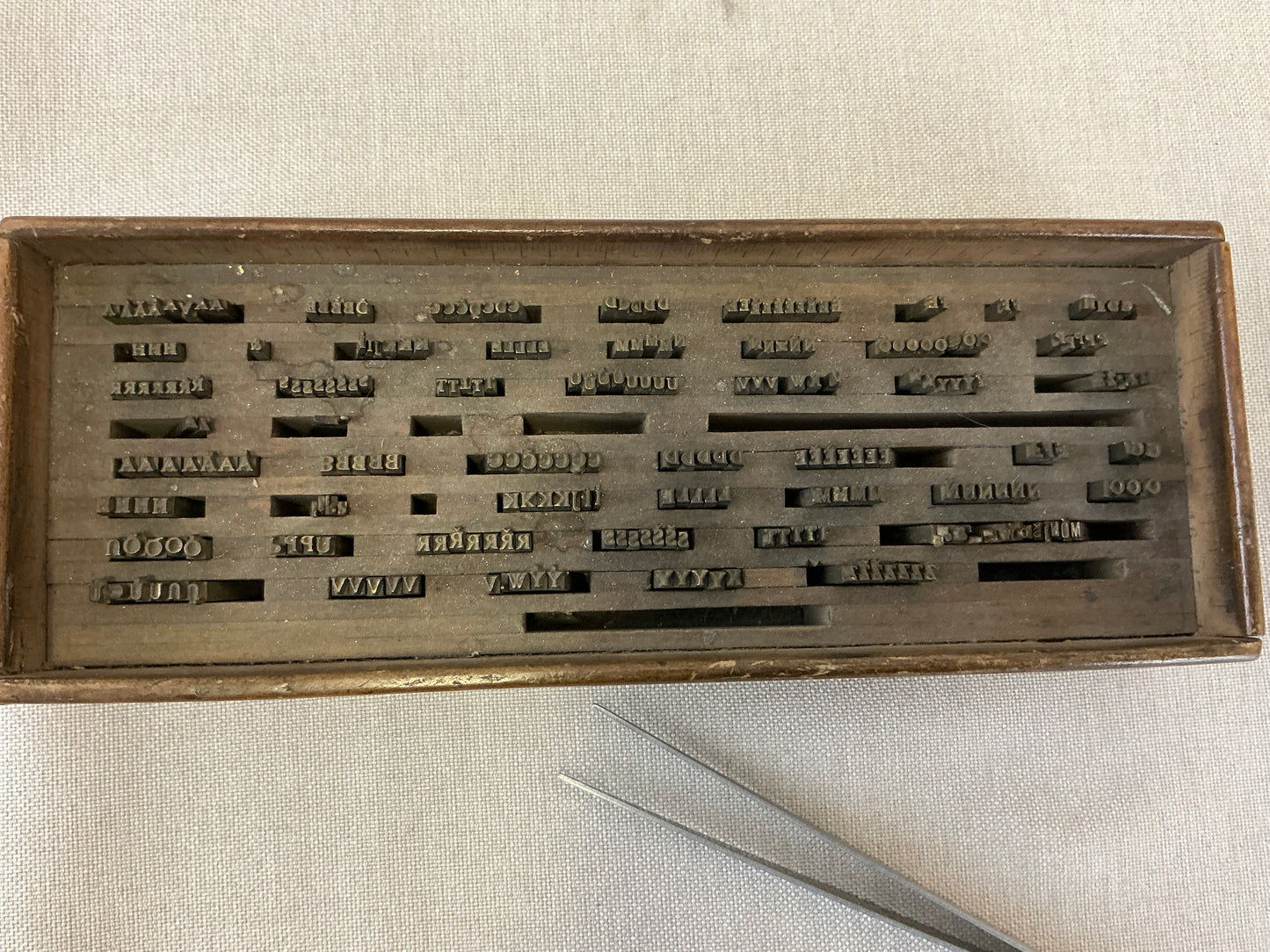 2 in 1 Rare Hot stamping brass letterpress mini letters 2.4mm and 3.0mm total view