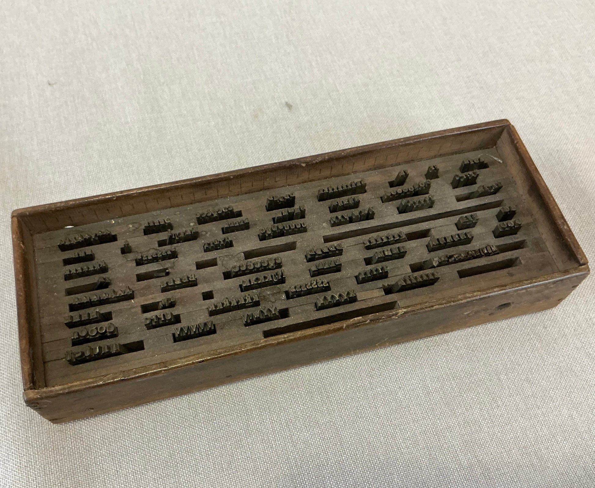 2 in 1 Rare Hot stamping brass letterpress mini letters 2.4mm and 3.0mm wooden box