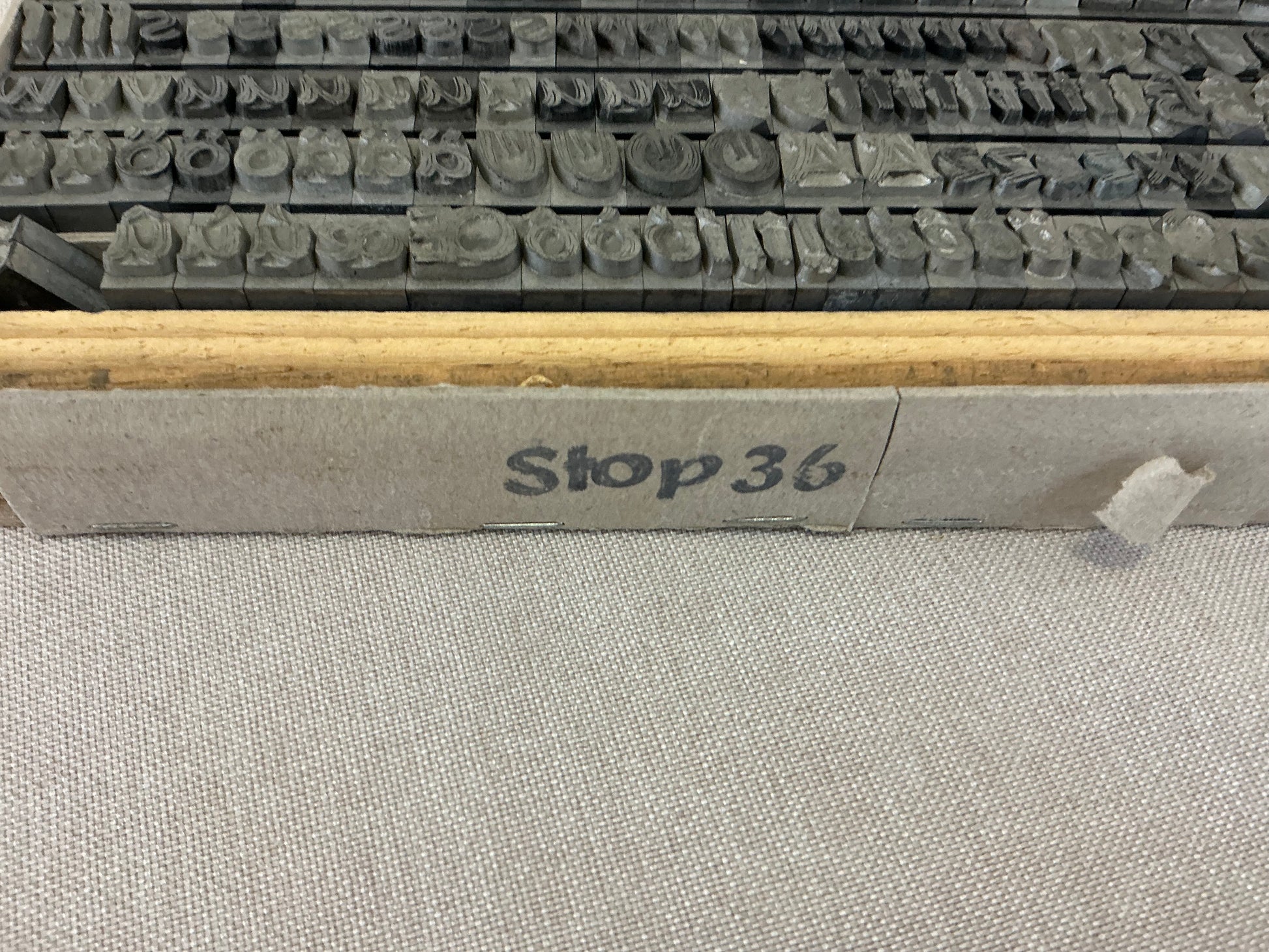 36pt Stop Lettertype Letterpress Printing heavy set sample