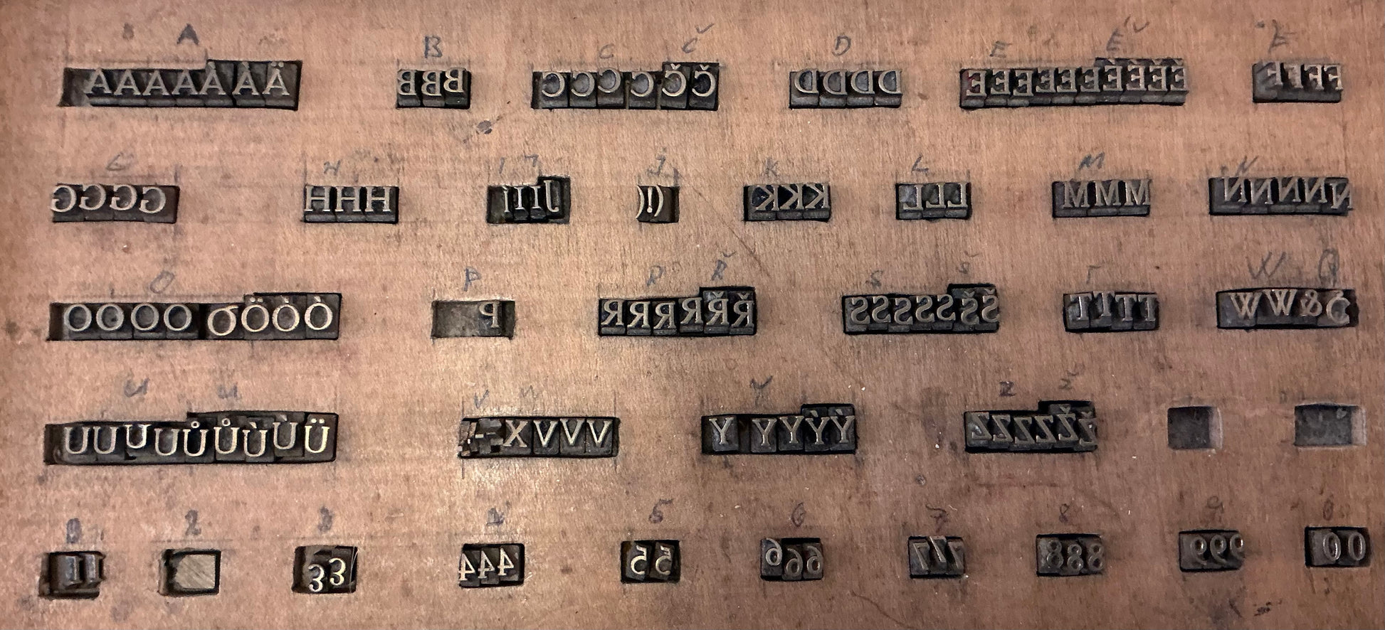 4.1mm / 0.161” Rare Hot stamping brass letterpress letters