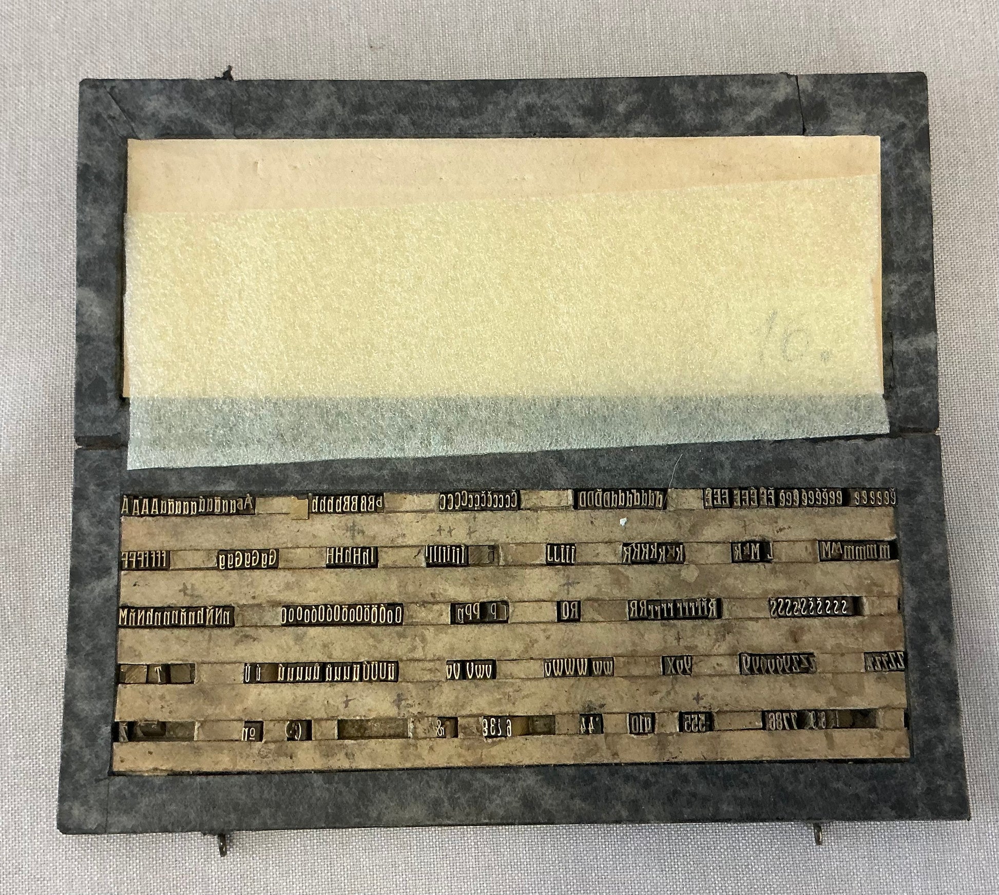 4.2 mm / 0.165” Rare Hot stamping brass letterpress letters total view