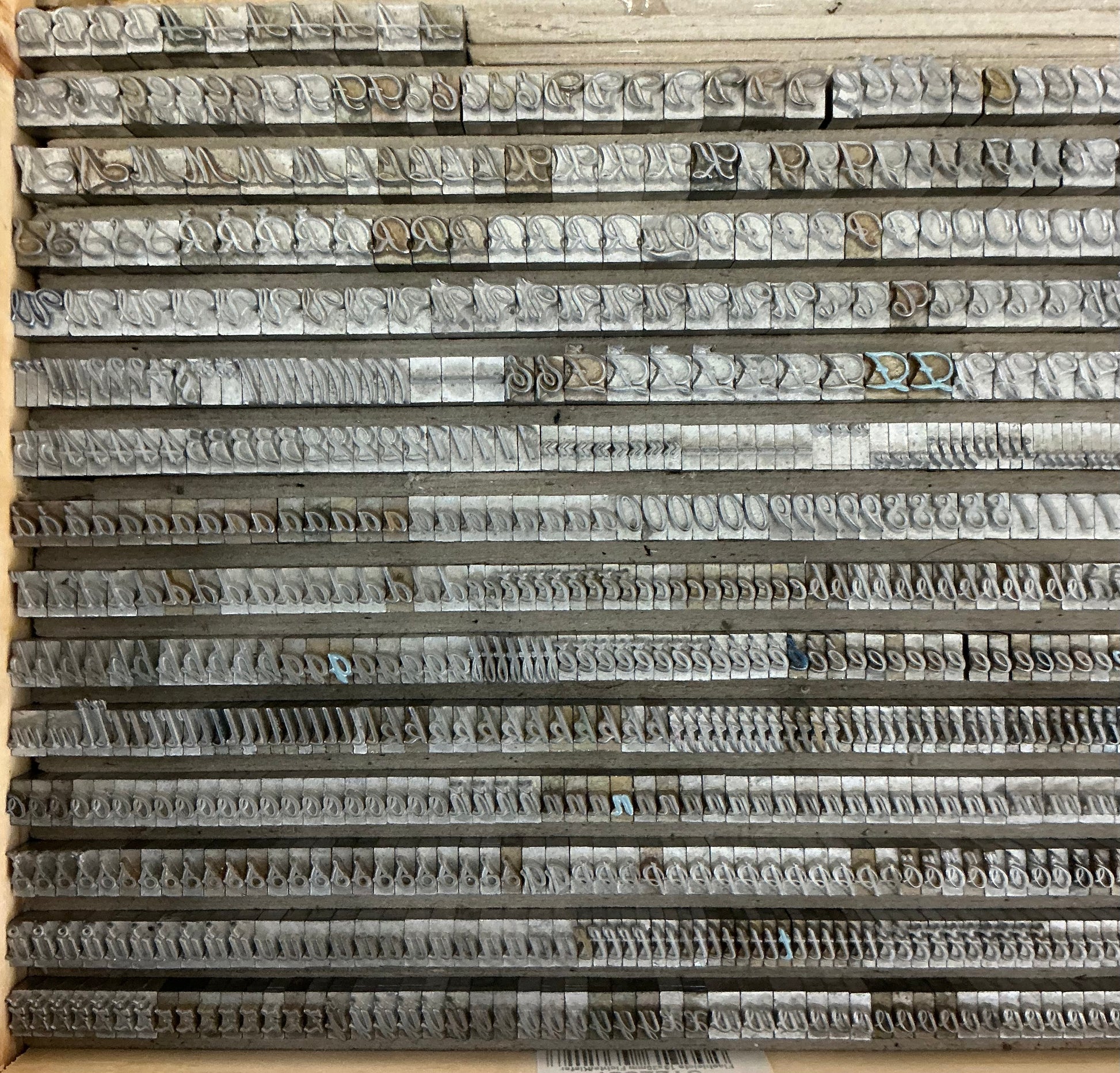 6mm / 0.236” Lettertype set Artist Handwriting Wedding total view