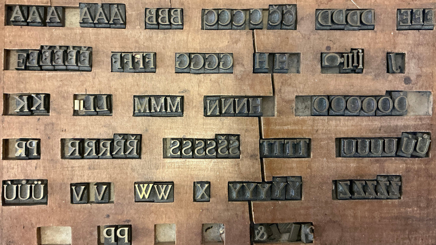 8.2mm / 0.322” Capital Hot stamping brass letterpress letters