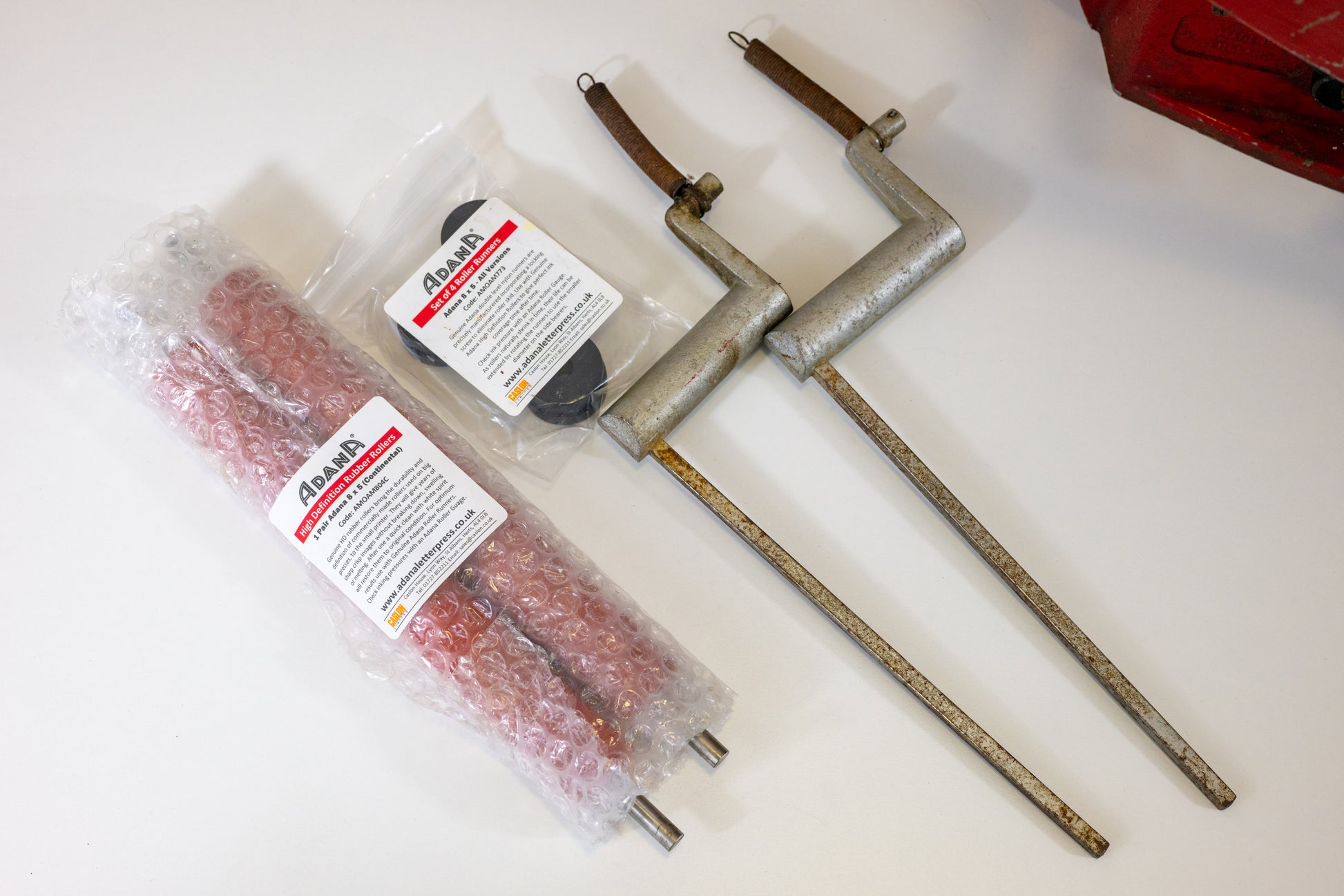 New rollers and plugs for Adana Eight Five 8 x 5 Letterpress Printing Press Machine