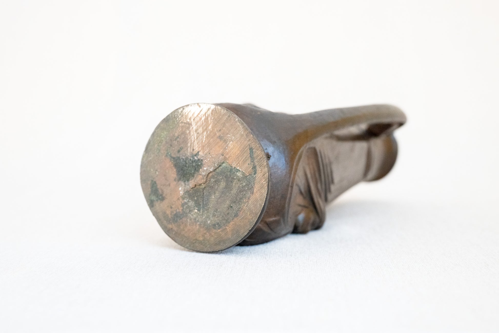 Art Nouveau Cast Iron Vase With Two Faces Bottom