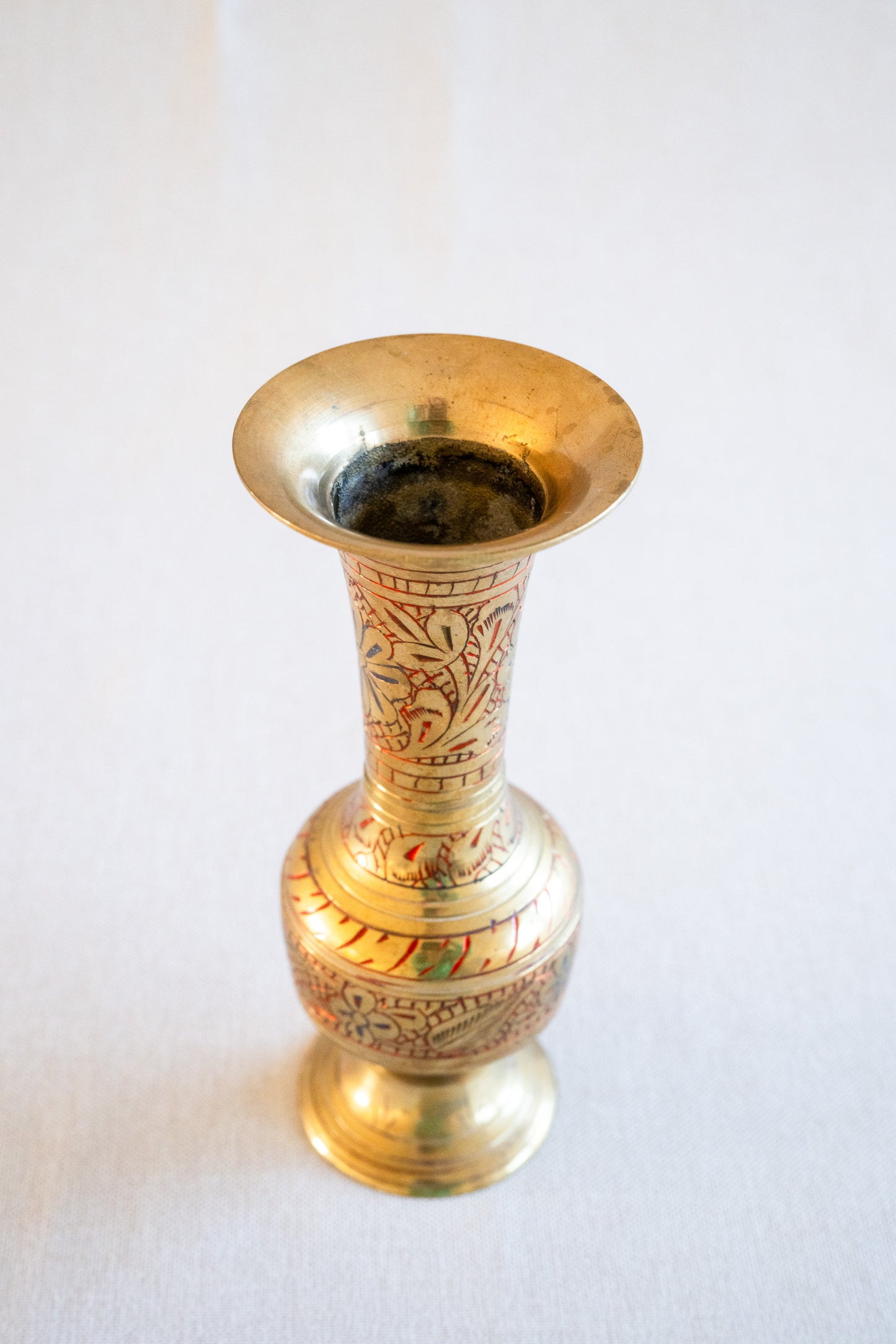 Brass Indian Vase top view