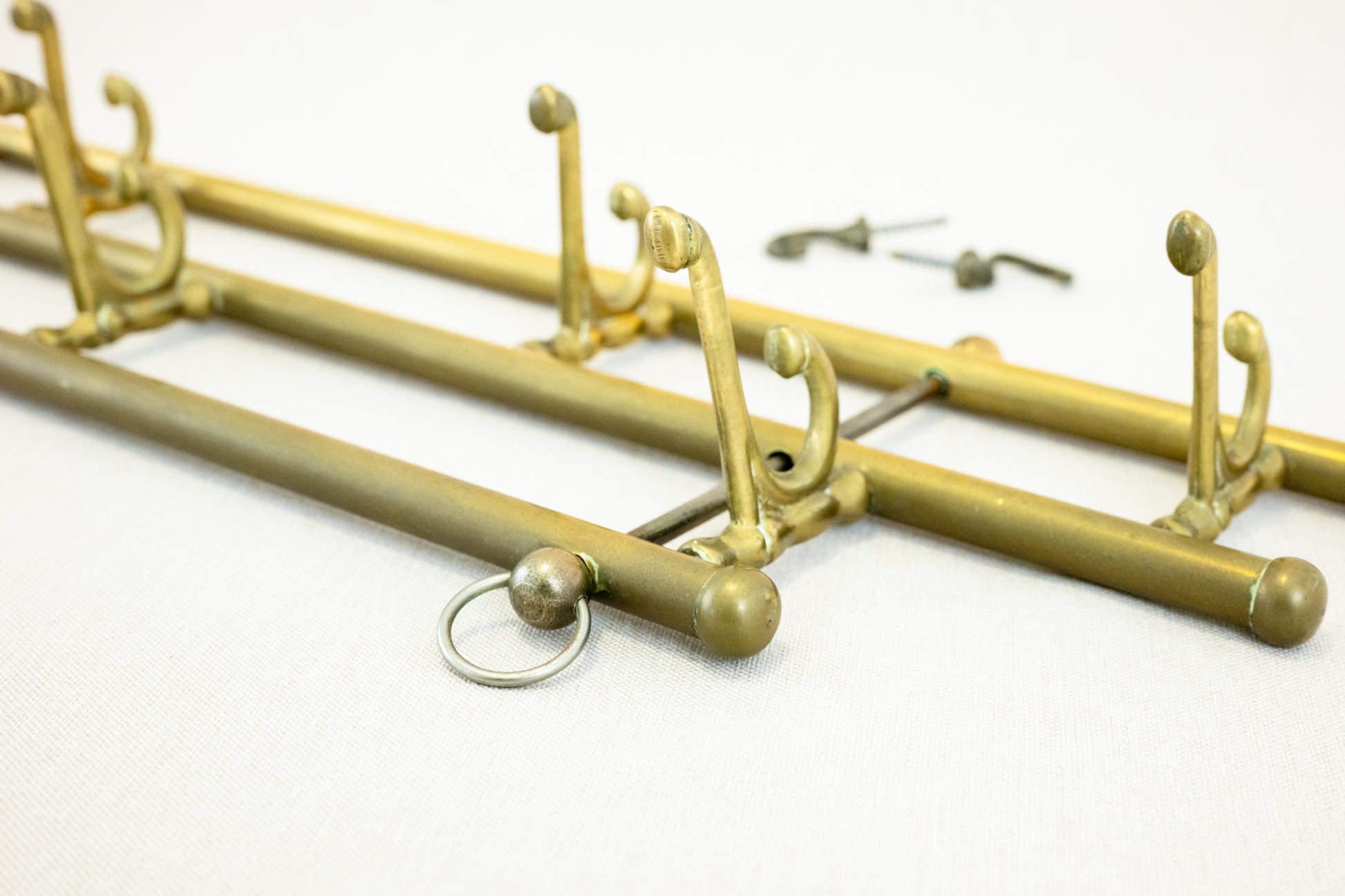 Brass Coat Rack with Seven Swiveling Hooks, Austria, 1960s side