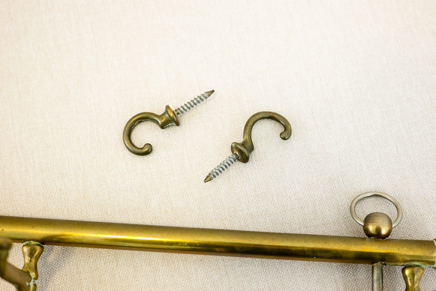 Coat Rack Brass hooks with Seven Swiveling Hooks, Austria, 1960s