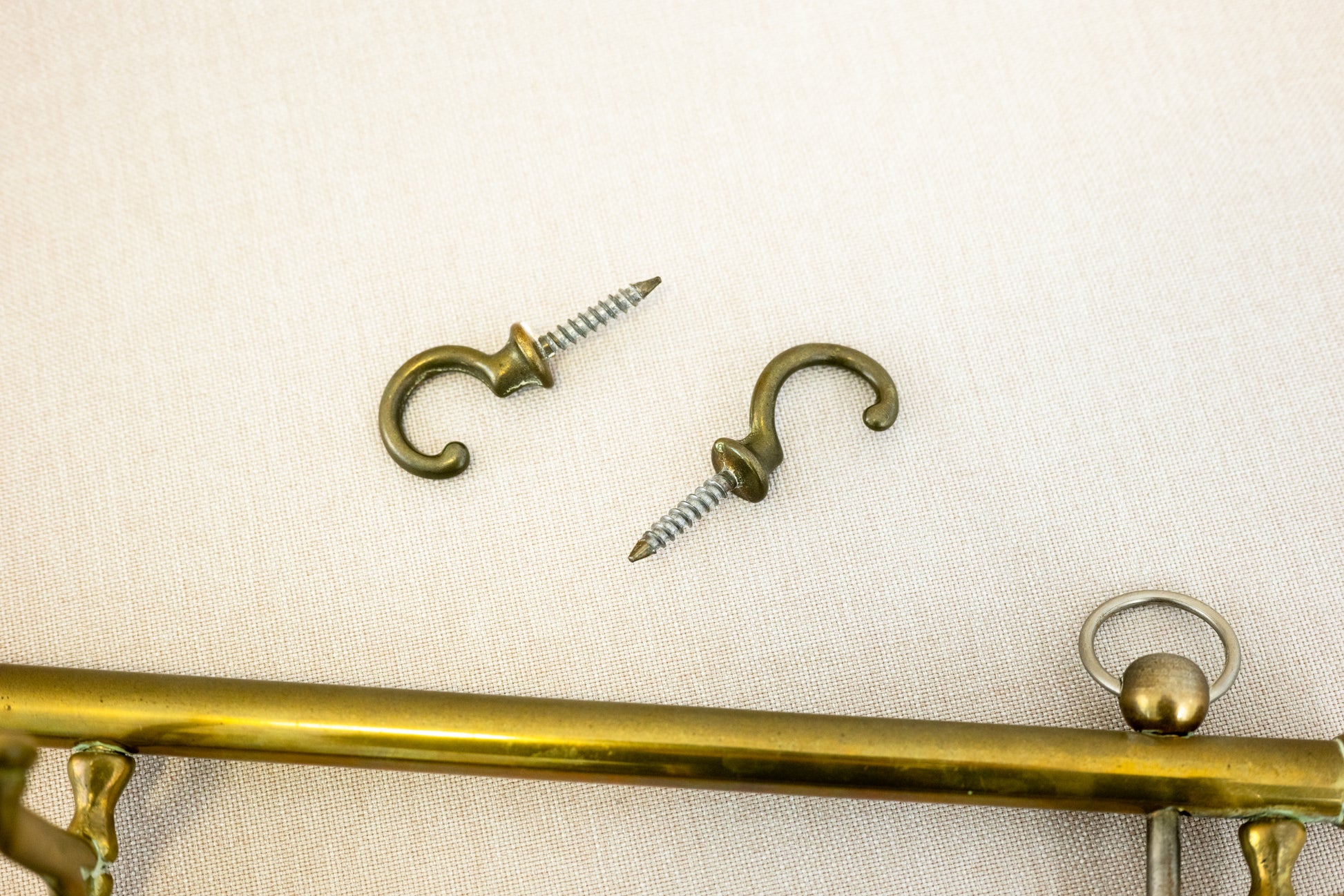 Coat Rack Brass hooks with Seven Swiveling Hooks, Austria, 1960s