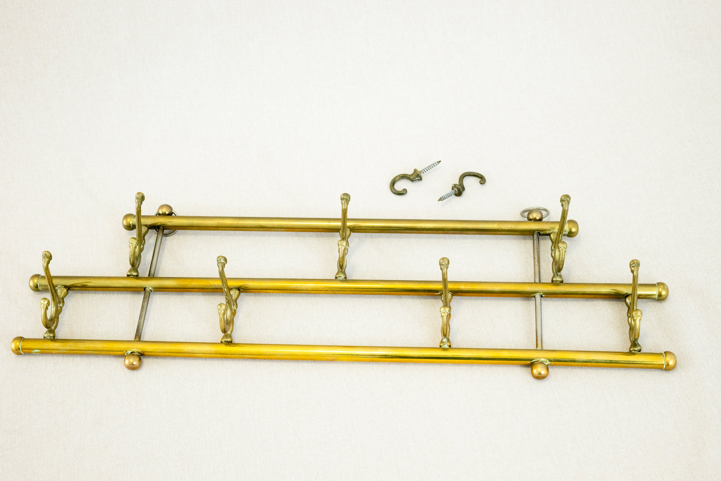 Coat Rack with two hooks and Seven Swiveling Hooks, Austria, 1960s
