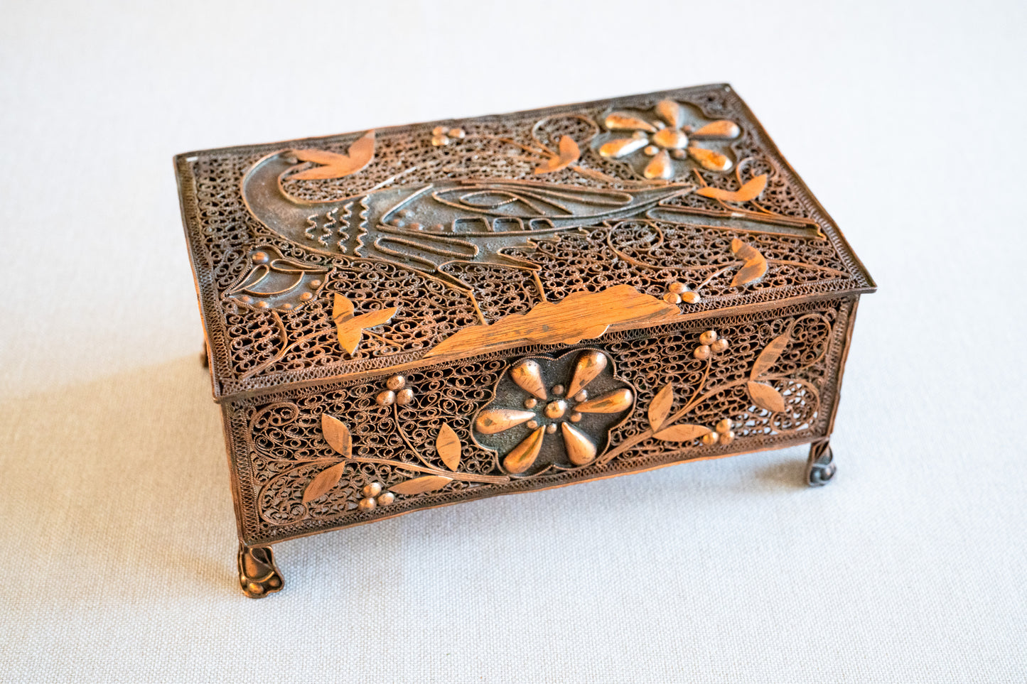Copper Jewelry Box Case Details