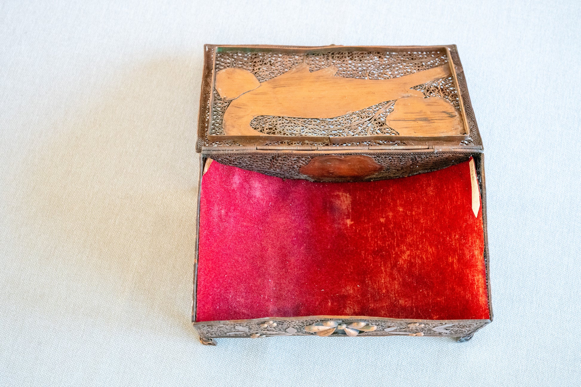 Copper Jewelry Box Case Top View