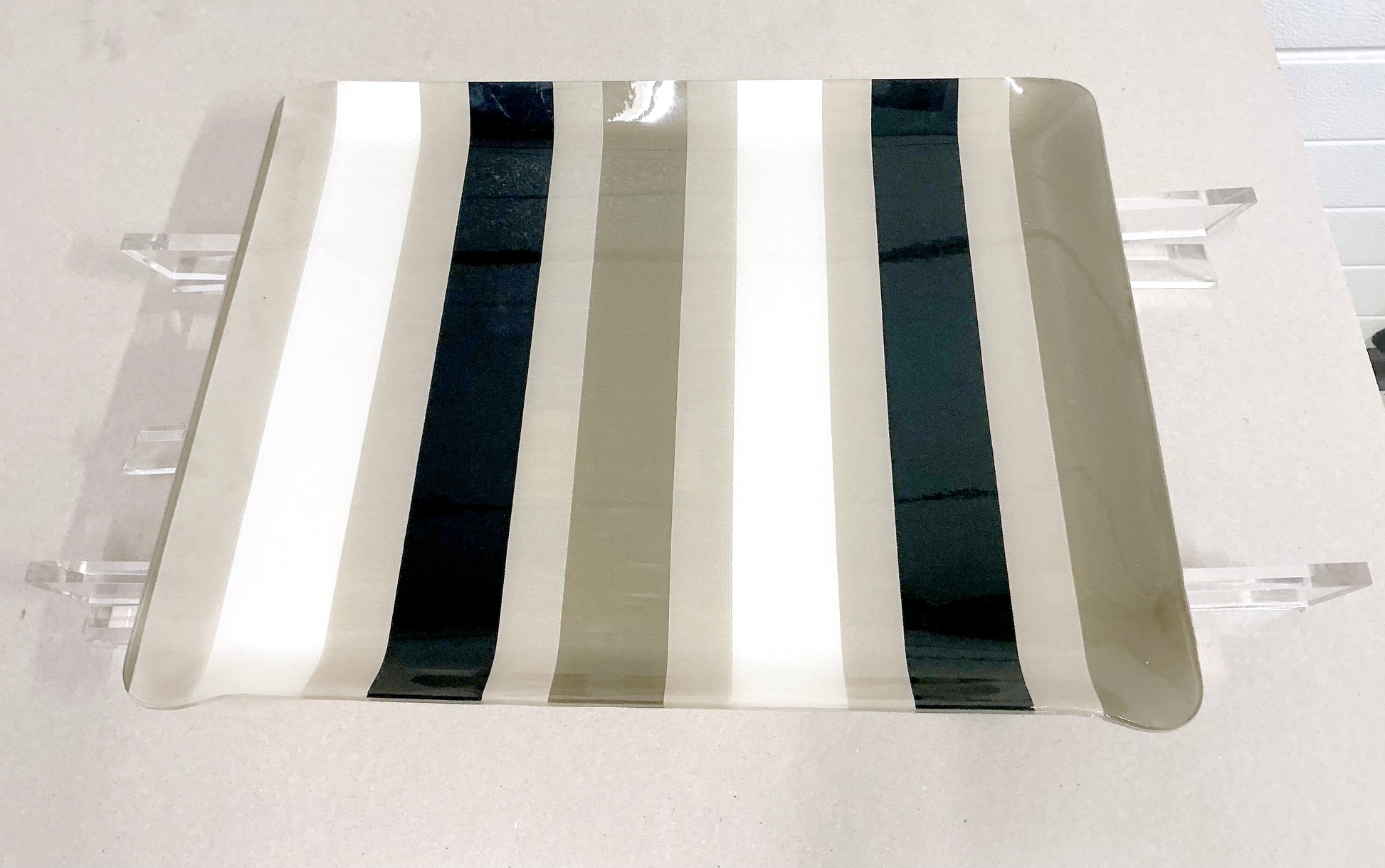 Folding Side Table in Acrylic Glass by Inge Schneider Collapsed