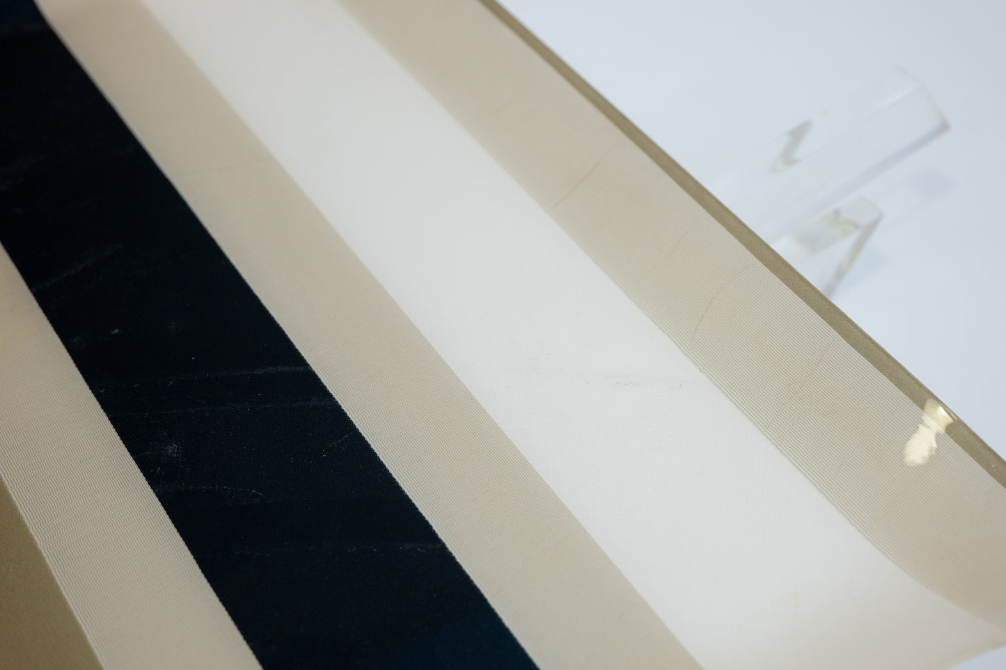 Folding Side Table in Acrylic Glass by Inge Schneider Detail Scratch