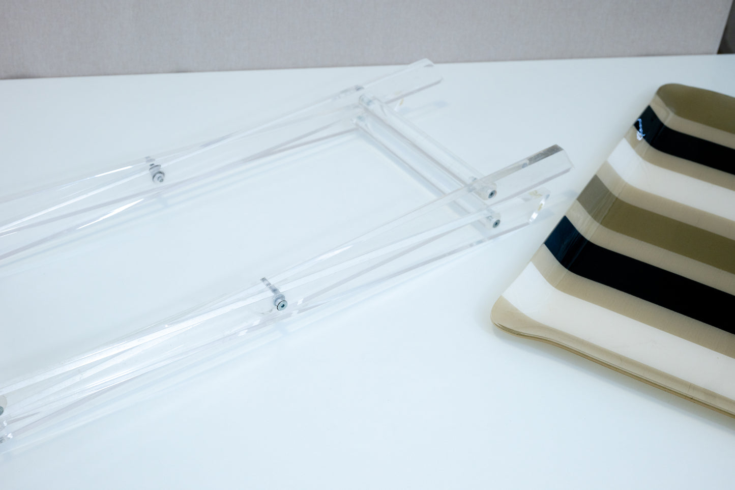 Folding Side Table in Acrylic Glass by Inge Schneider Components side by side