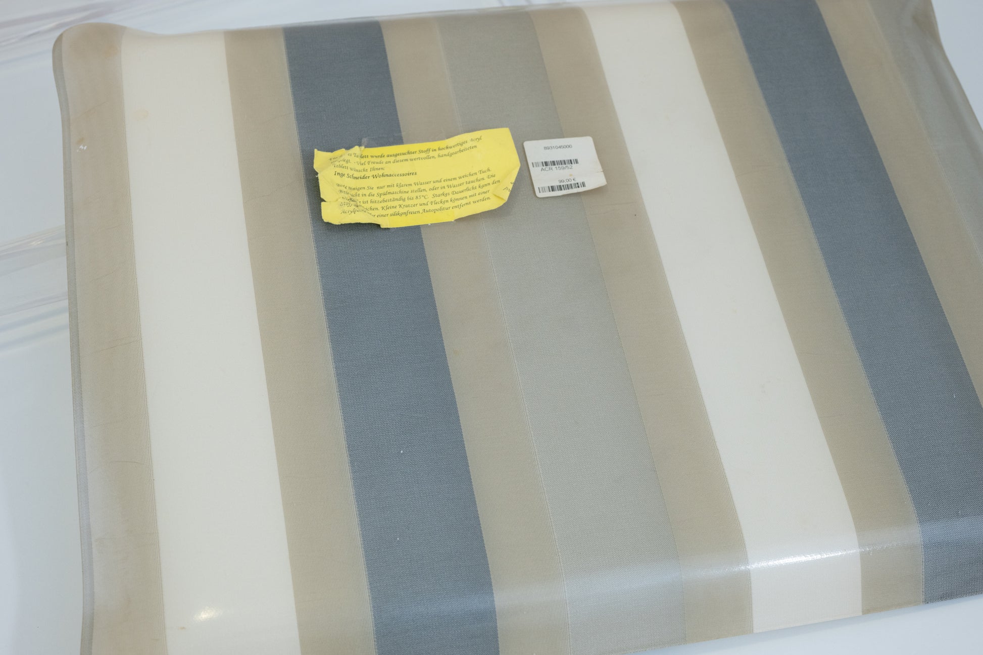 Folding Side Table in Acrylic Glass by Inge Schneider Bottom of plate