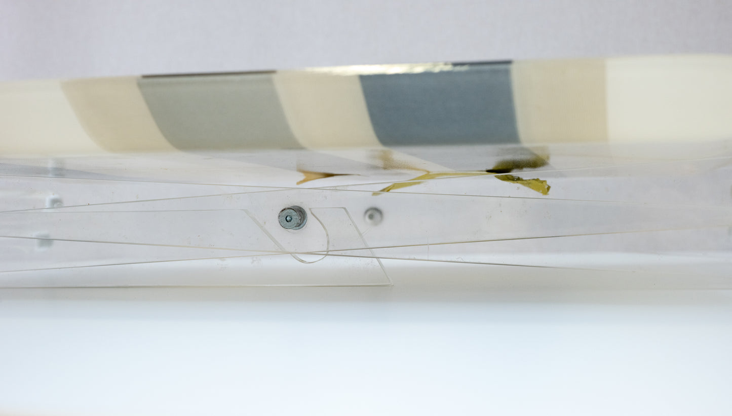 Folding Side Table in Acrylic Glass by Inge Schneider Detail of stand