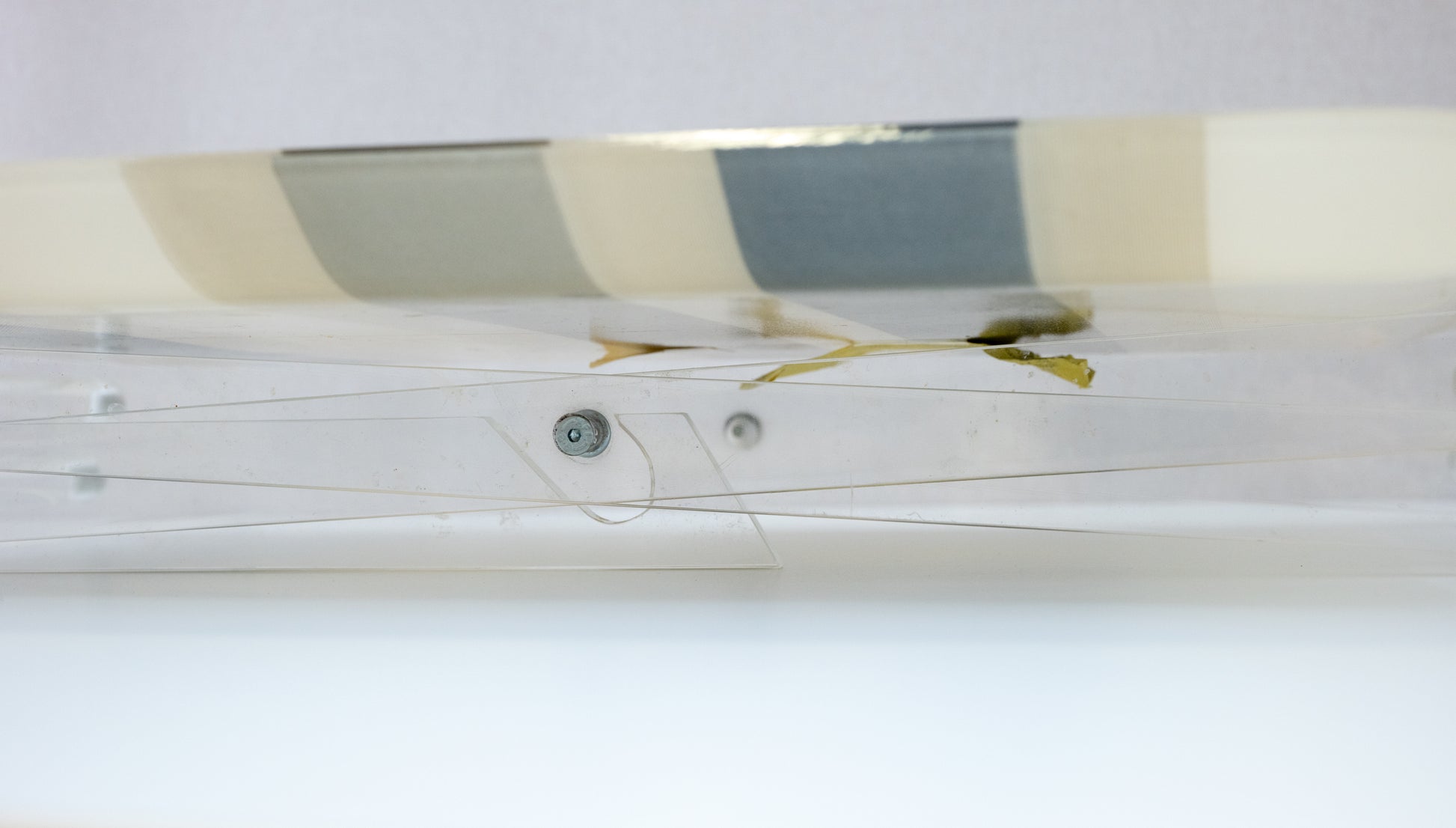 Folding Side Table in Acrylic Glass by Inge Schneider Detail of stand