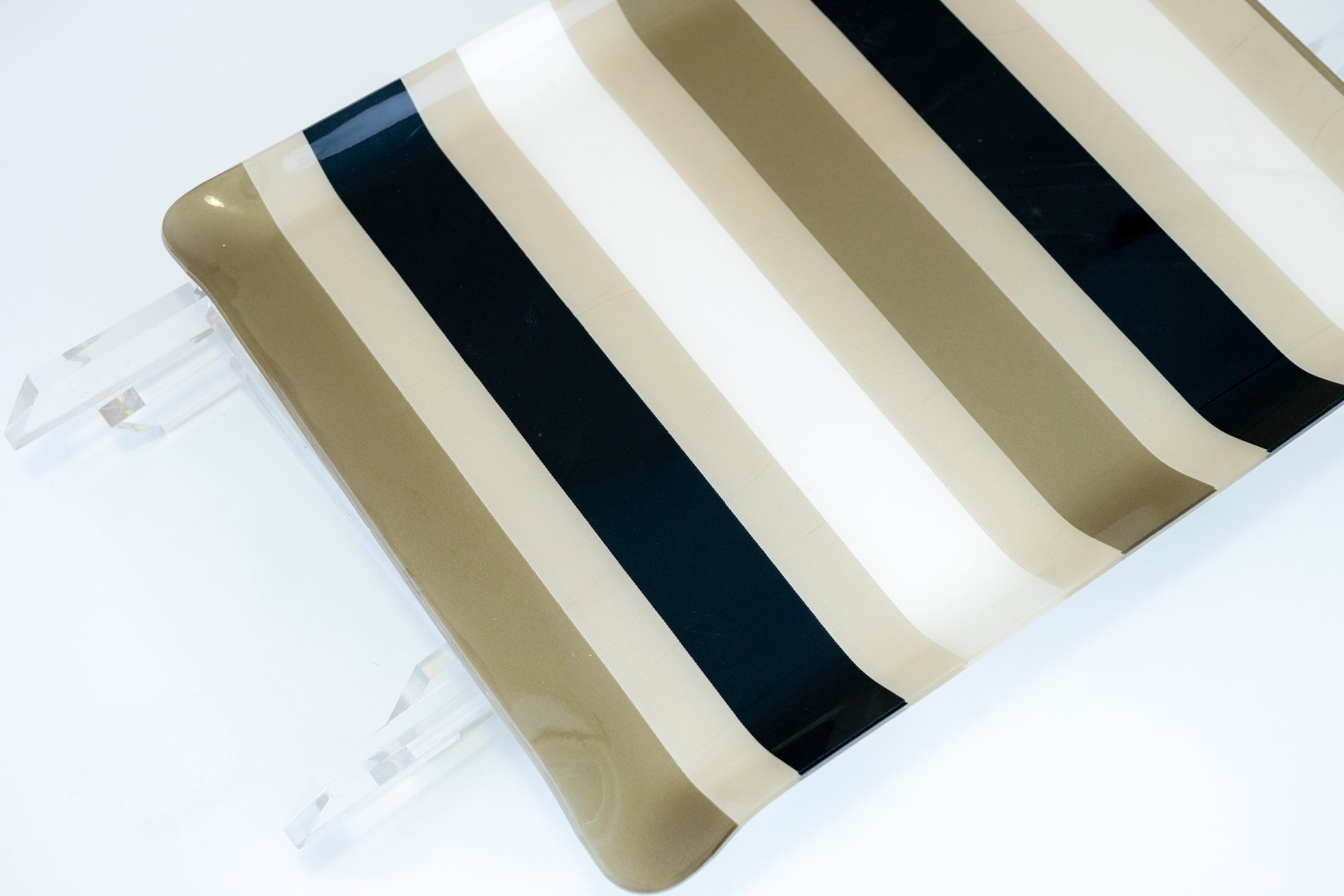 Folding Side Table in Acrylic Glass by Inge Schneider bird view