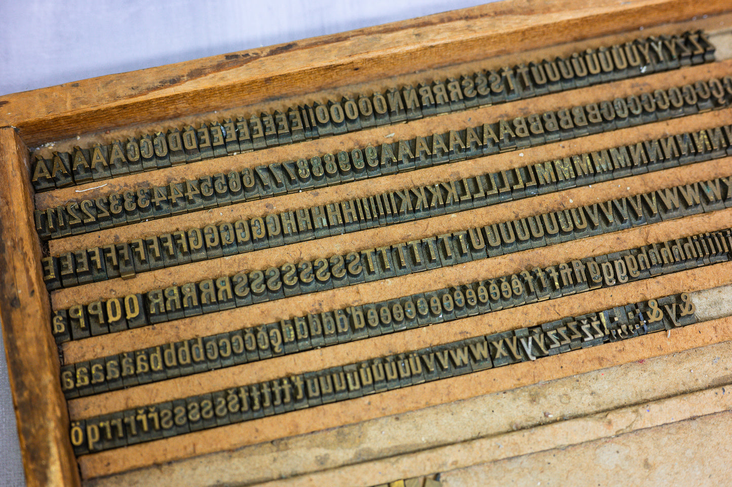 Hot stamping letter types from brass