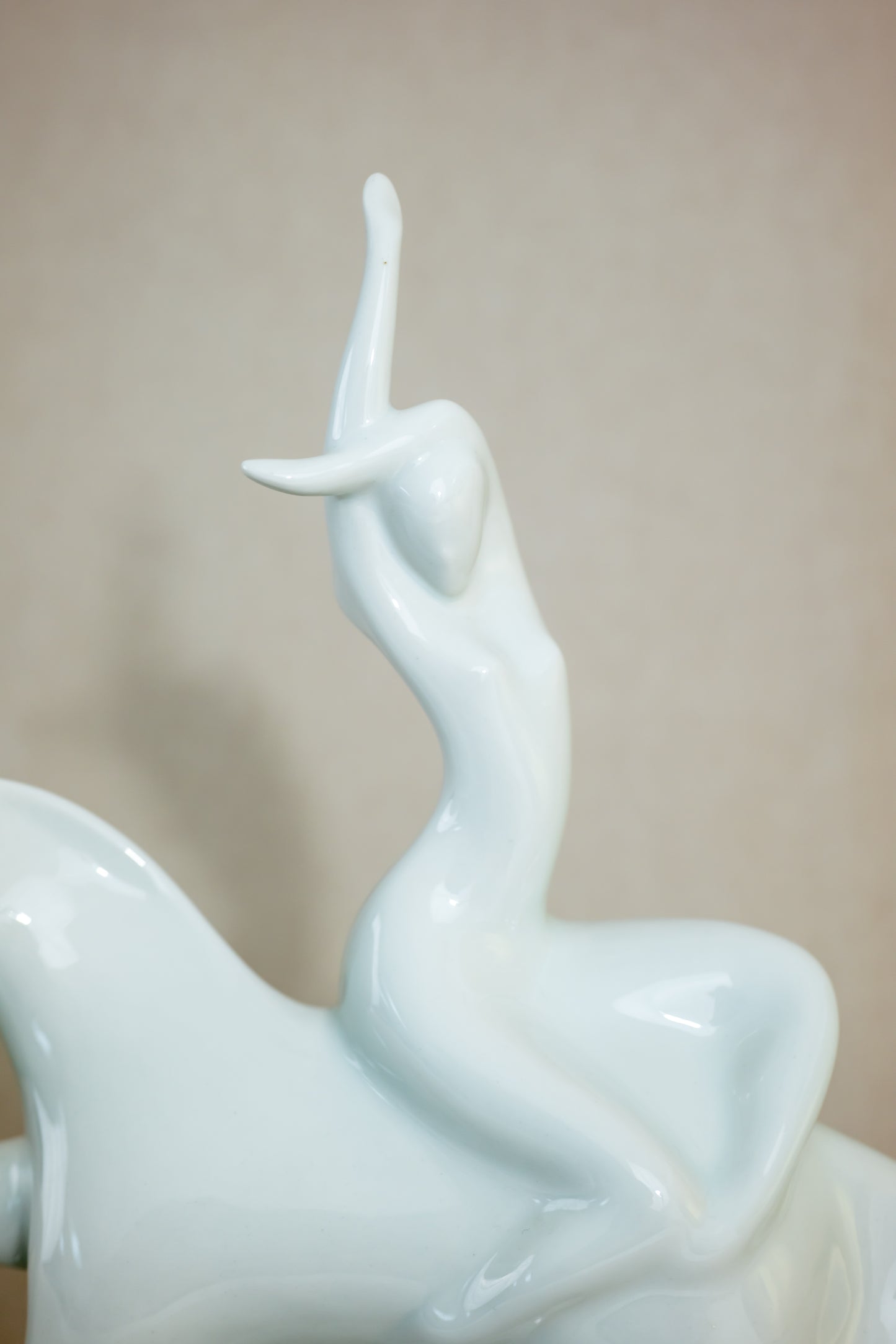 Jaroslav Jezek "Lady Godiva” Riding the White Horse, Porcelain Figurine “Morning” Royal Dux, Czech, Mid Century Modern