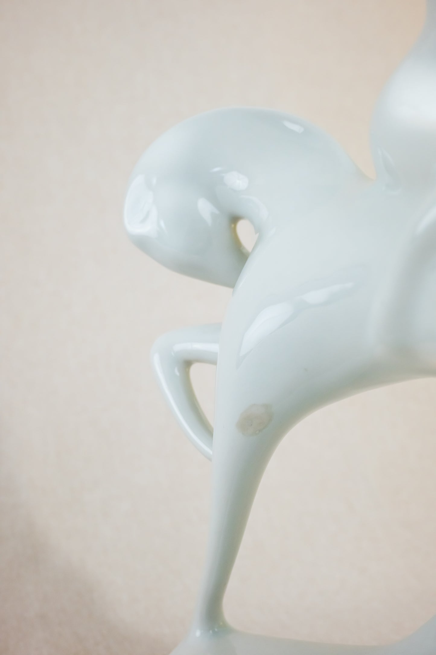 Jaroslav Jezek "Lady Godiva” Riding the White Horse, Porcelain Figurine “Morning” Royal Dux, Czech, Mid Century Modern Horse Head