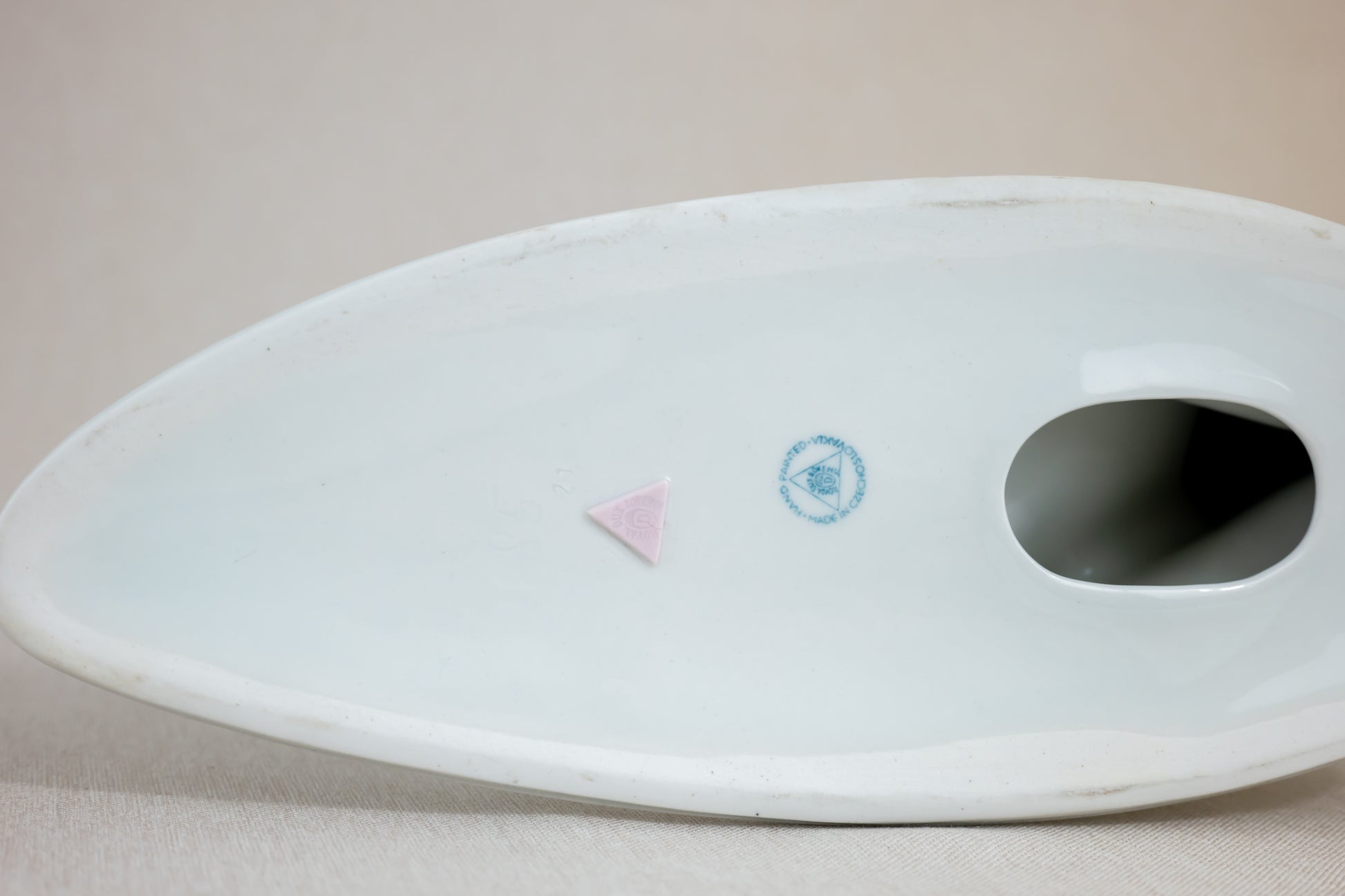 Jaroslav Jezek "Lady Godiva” Riding the White Horse, Porcelain Figurine “Morning” Royal Dux, Czech, Mid Century Modern Mark Label