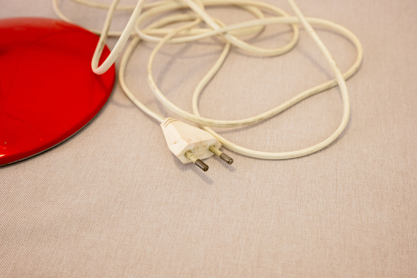 Mid-century red desk lamp by Josef Hurka for Napako 1960s Electricity cord with plug