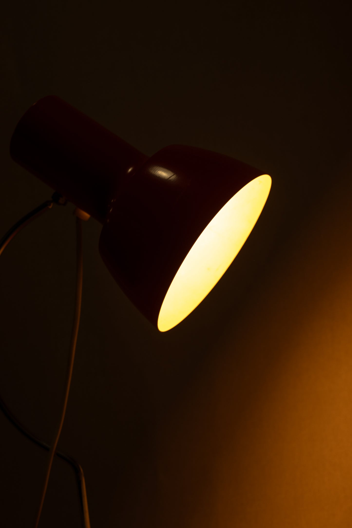 Mid-century red desk lamp by Josef Hurka for Napako 1960s Light on