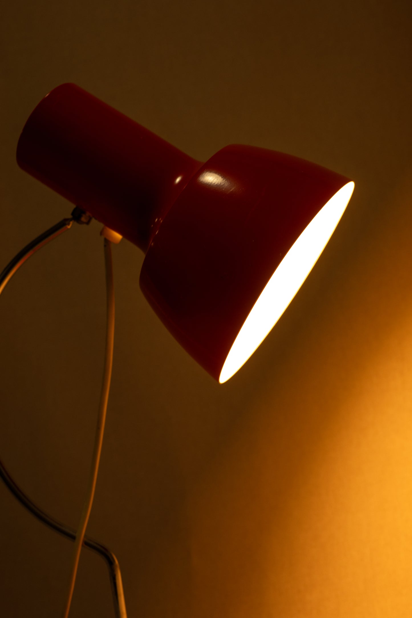 Mid-century red desk lamp by Josef Hurka for Napako 1960s Lighting on