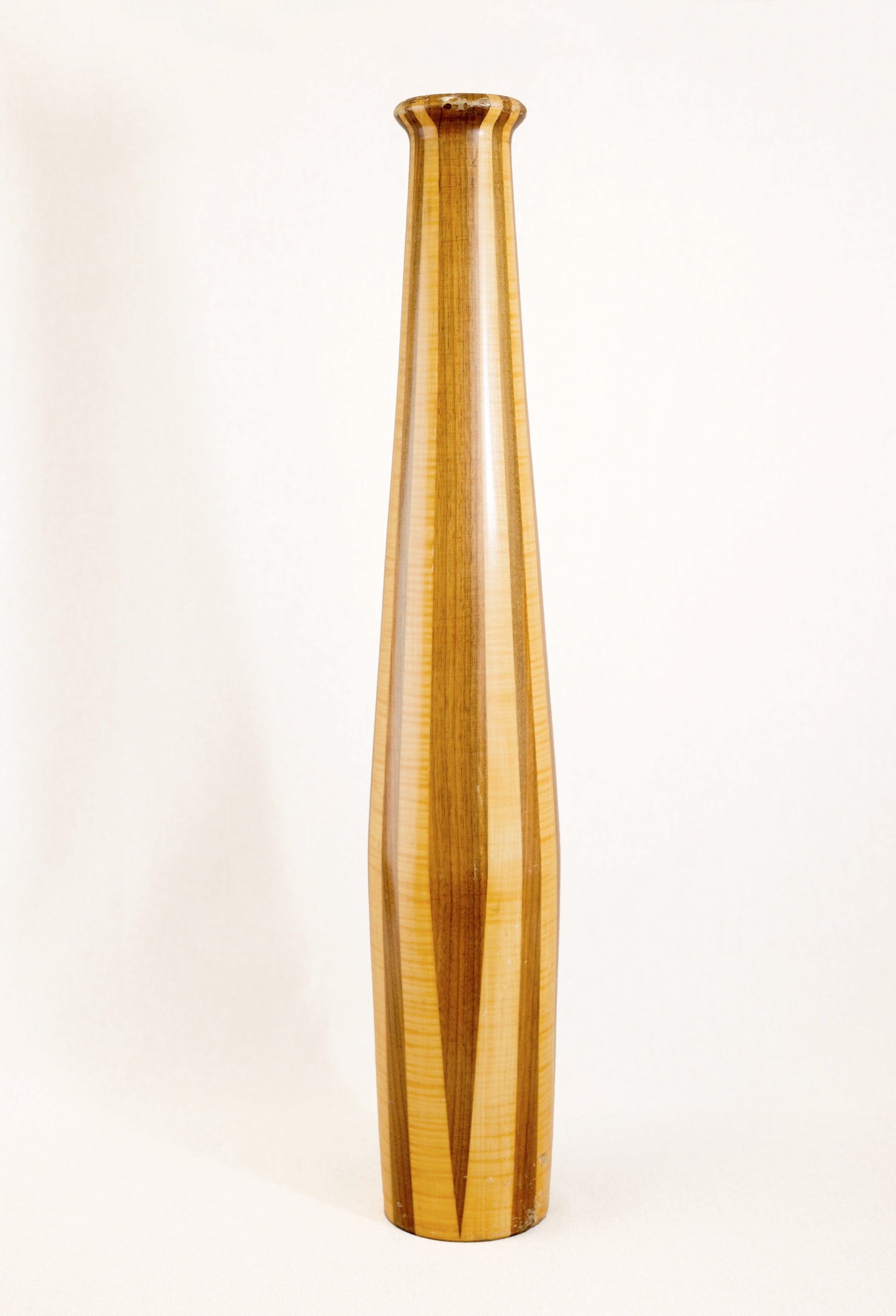 Ooak Tall vintage wood vase stand mid century