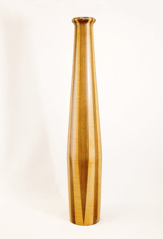 Ooak Tall vintage wood vase stand mid century