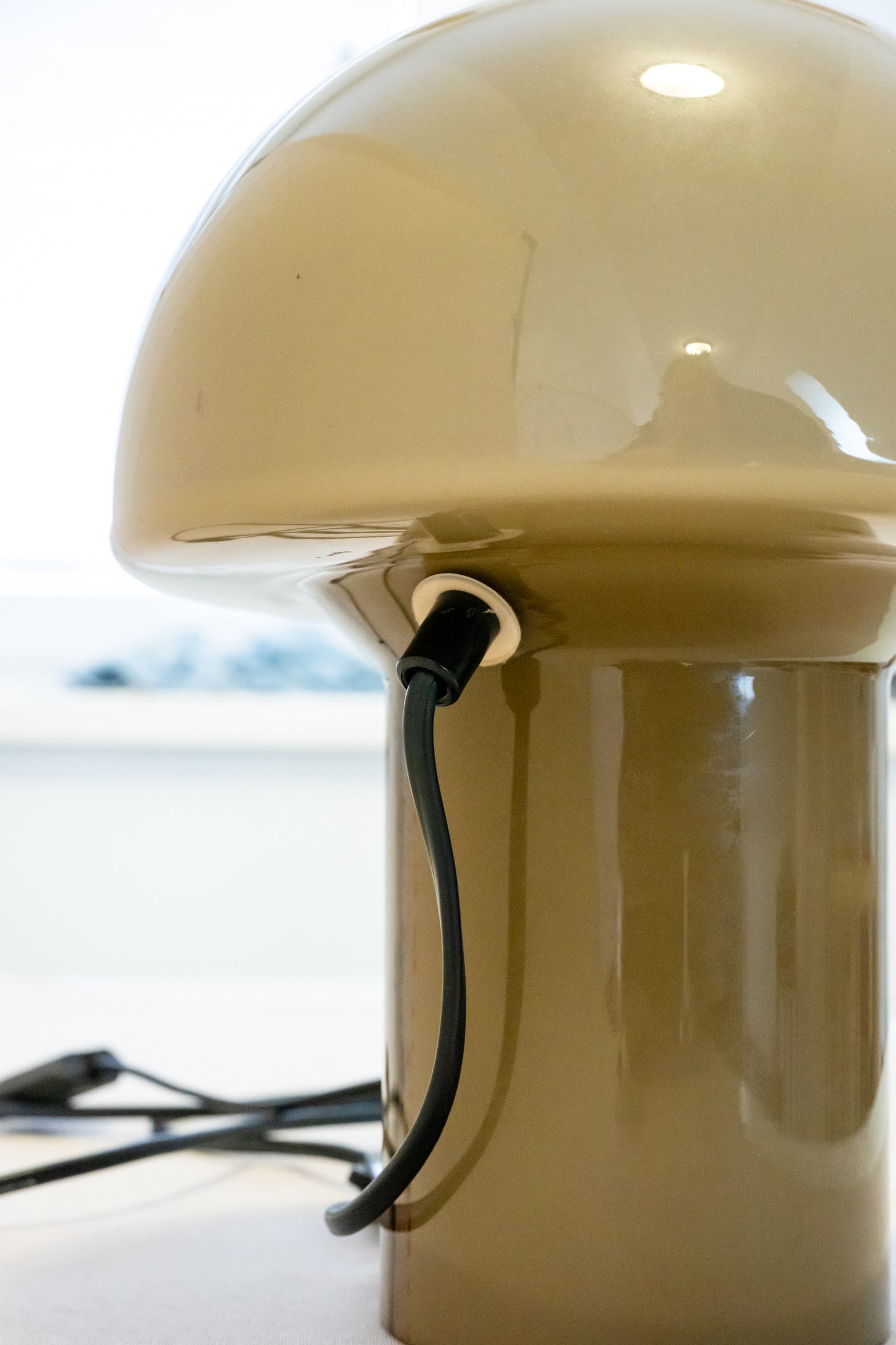 Peill & Putzler Mushroom table lamp , 1970’s Petit Glass Cord