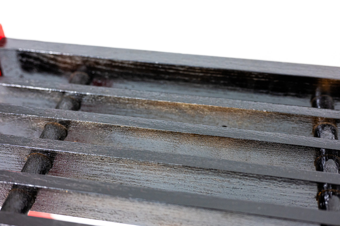 Red Black Plant Stand, Wooden Flower Bench