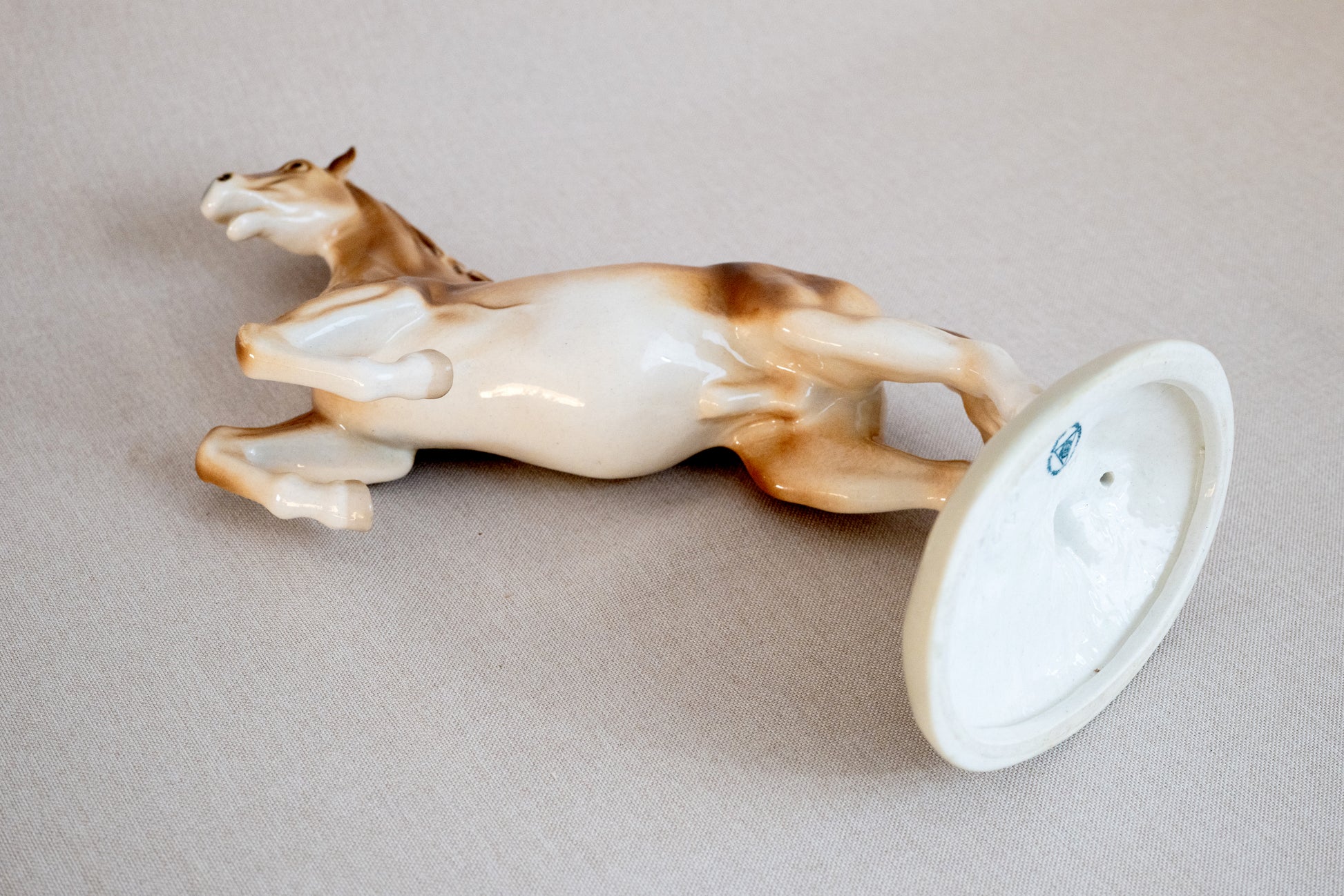 Royal Dux Rearing Stallion Horse Porcelain Figurine Bottom