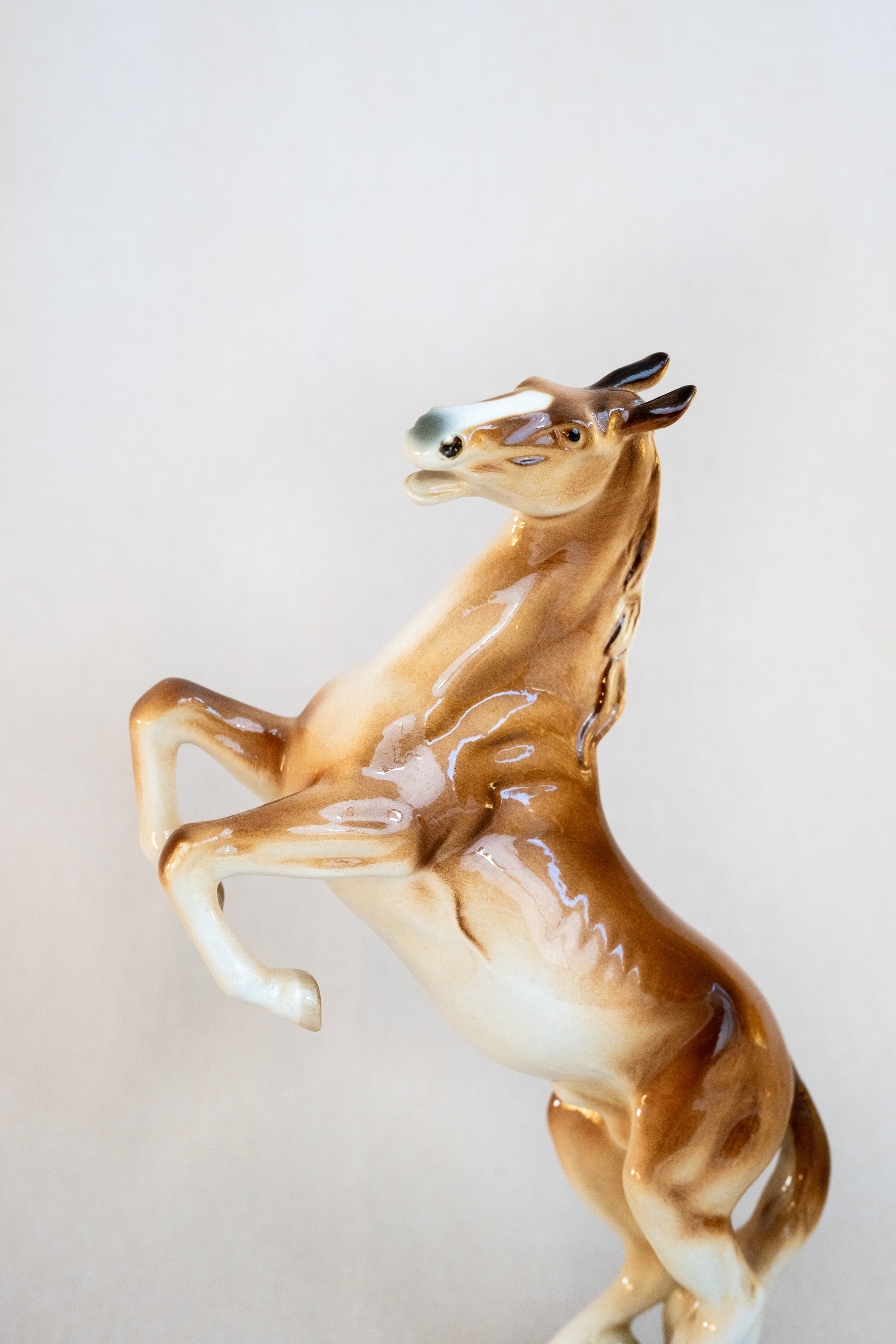 Royal Dux Rearing Stallion Horse Porcelain Figurine Detail