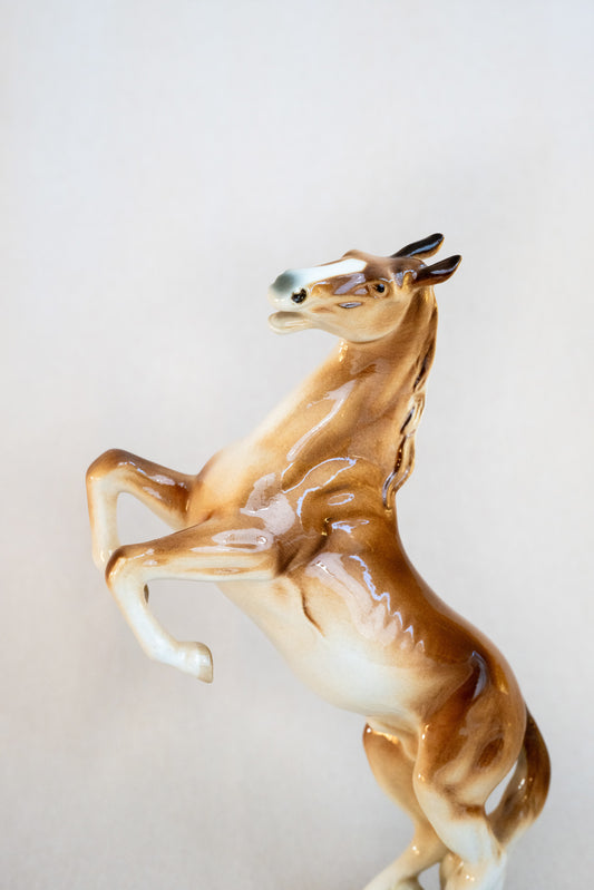Royal Dux Rearing Stallion Horse Porcelain Figurine Detail