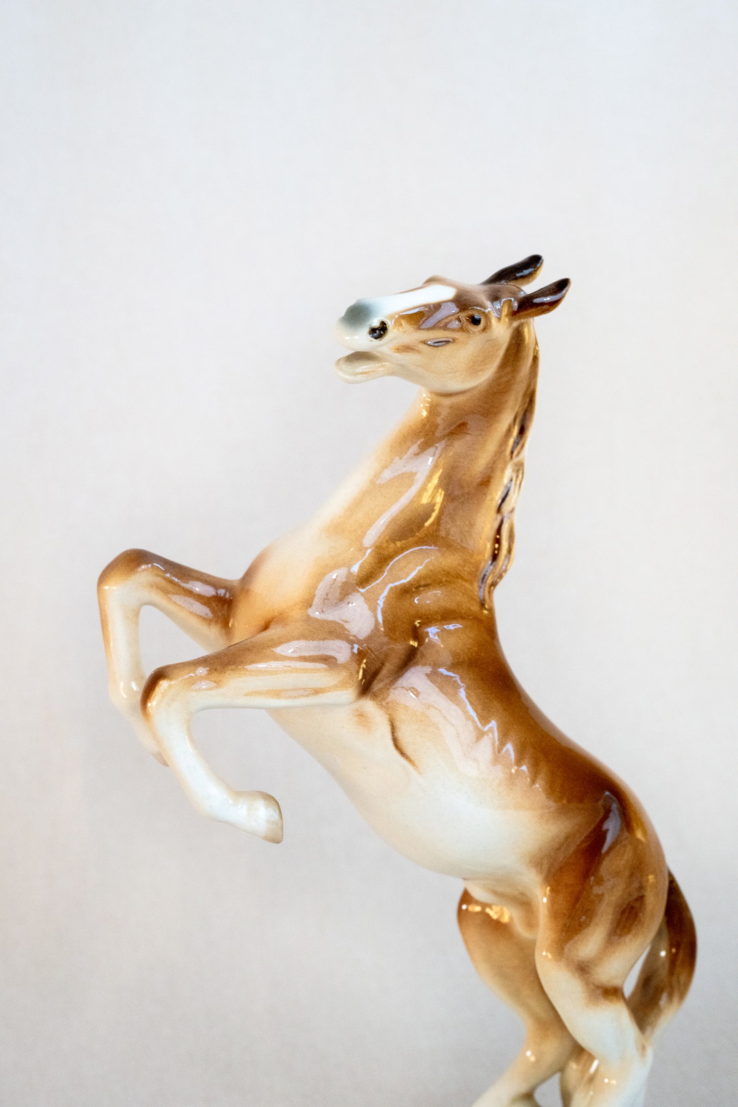 Royal Dux Rearing Stallion Horse Porcelain Figurine Look