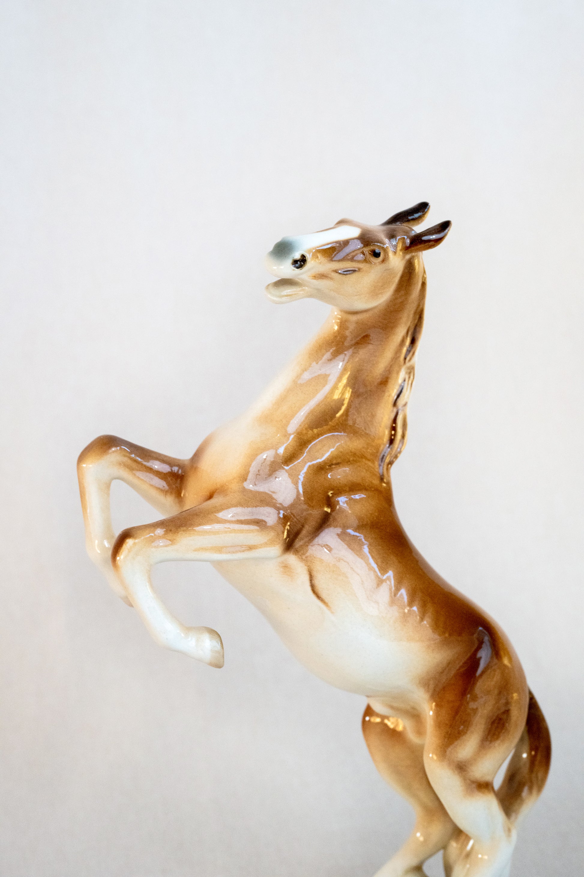 Royal Dux Rearing Stallion Horse Porcelain Figurine Look