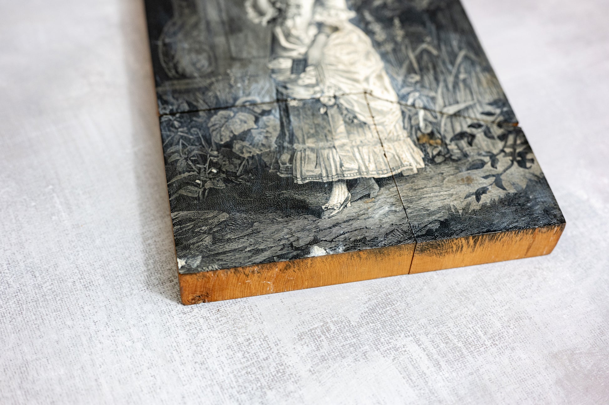 Victorian wood engraving print block Mara
