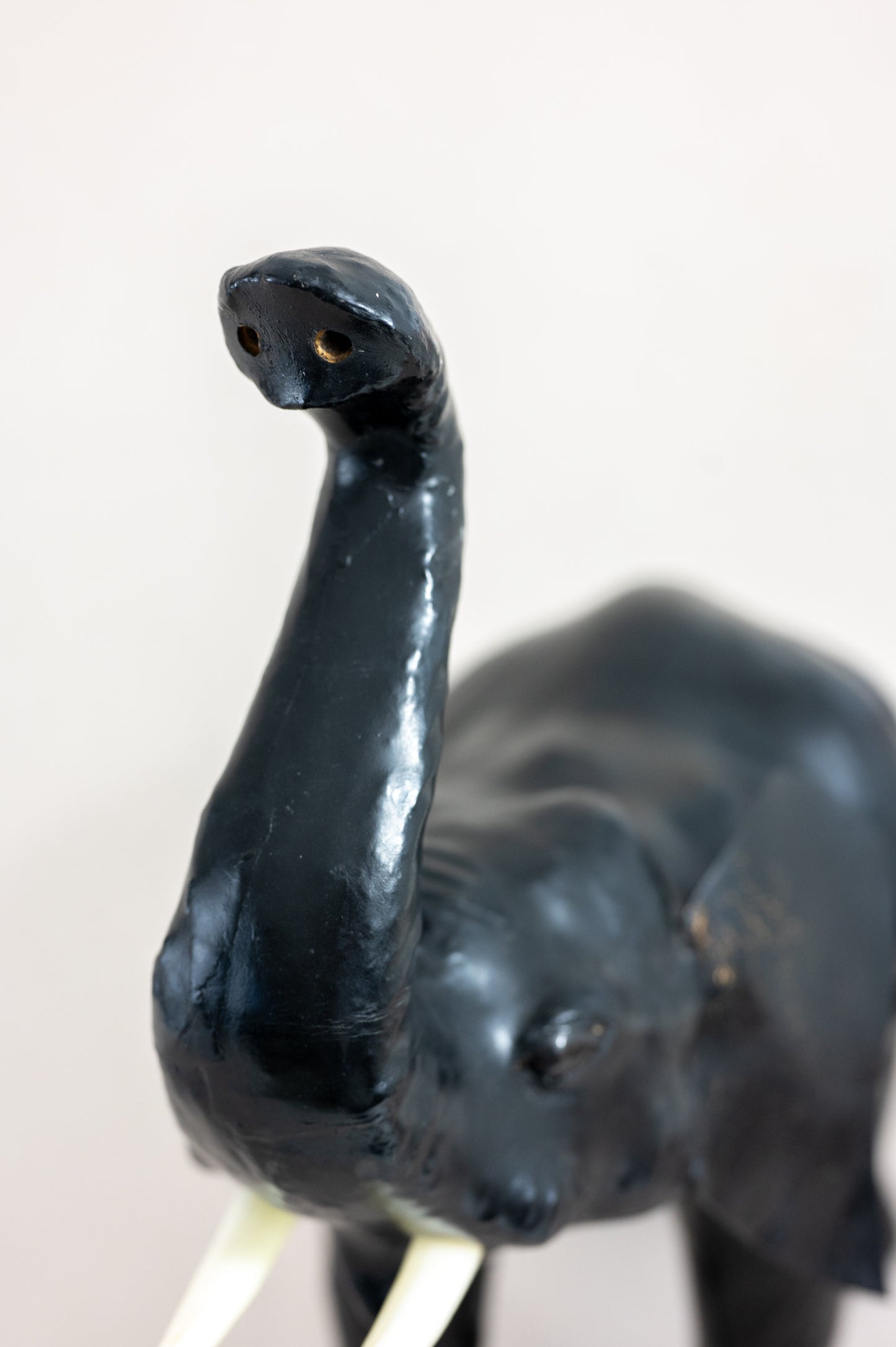 Vintage mid century medium sized Liberty style fireside black elephant