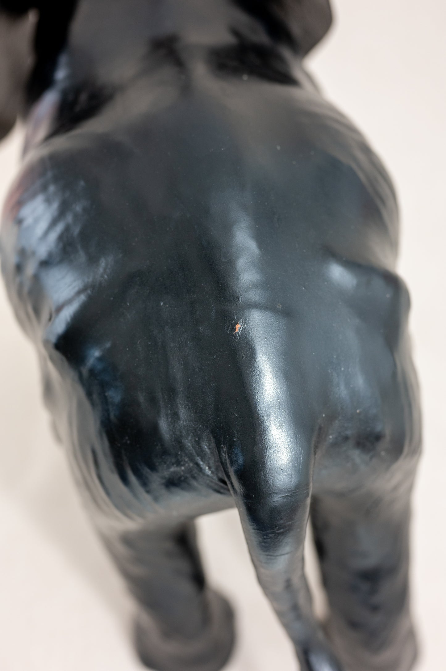 Vintage mid century medium sized Liberty style fireside elephant back view