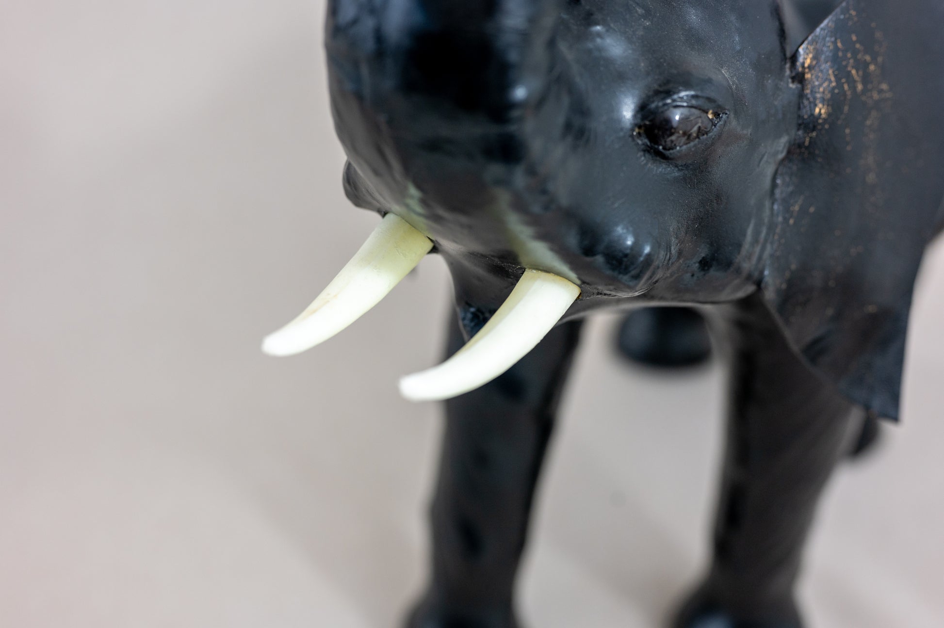 Vintage mid century medium sized Liberty style fireside elephant front view