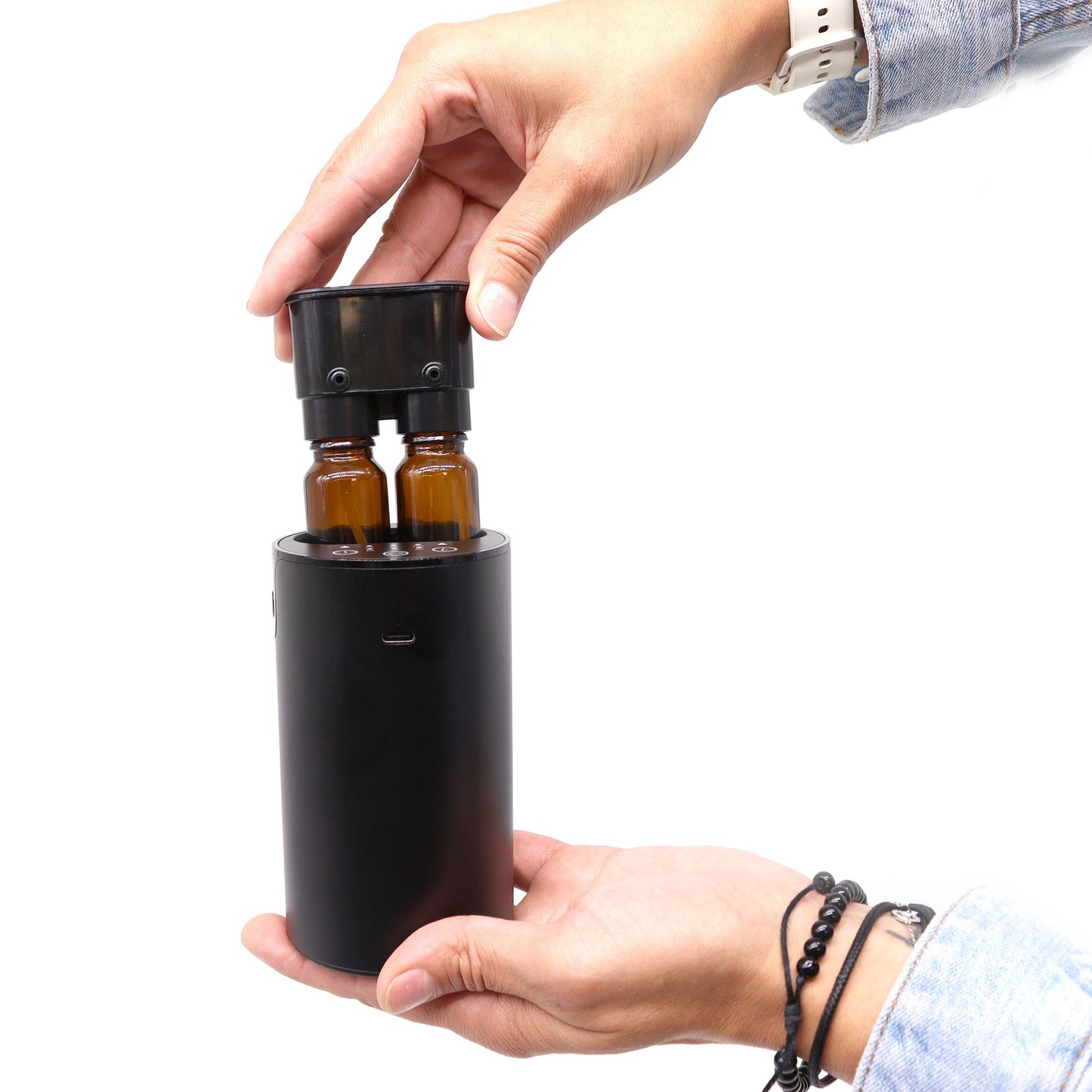 Dvojitý (prepínateľný) bezvodý nebulizér na esenciálne oleje - USB na C