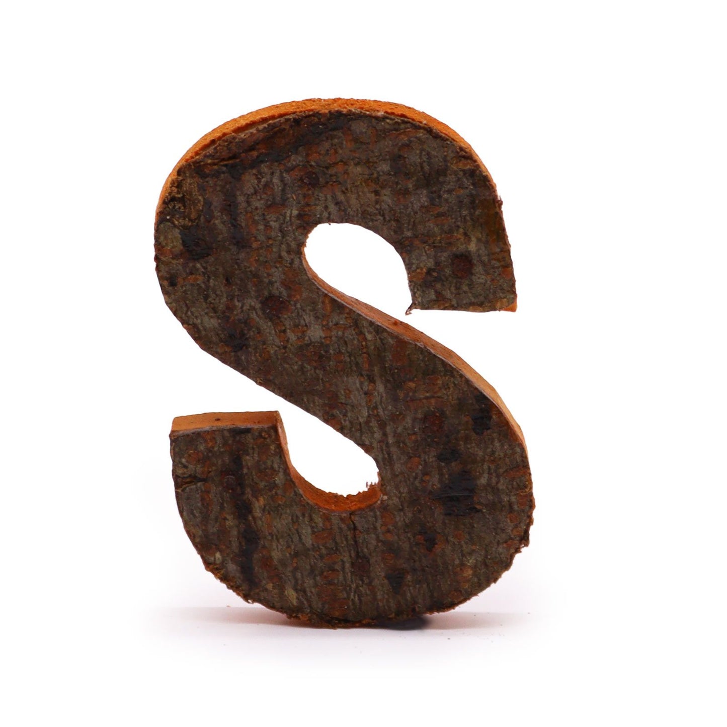 Rustic Bark Letter - "S" - 7cm