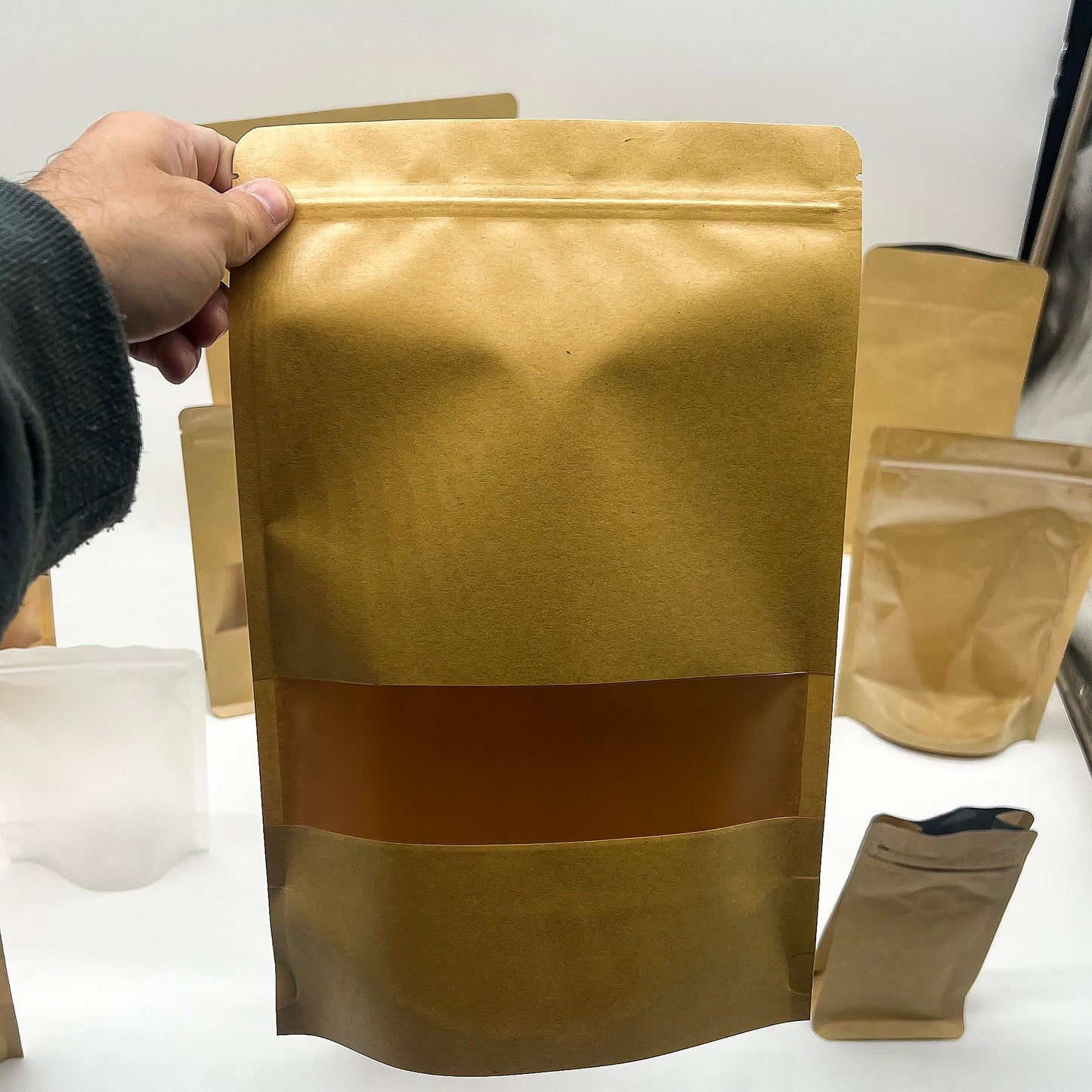 10x Kraft Window Bag 20 x 30 cm