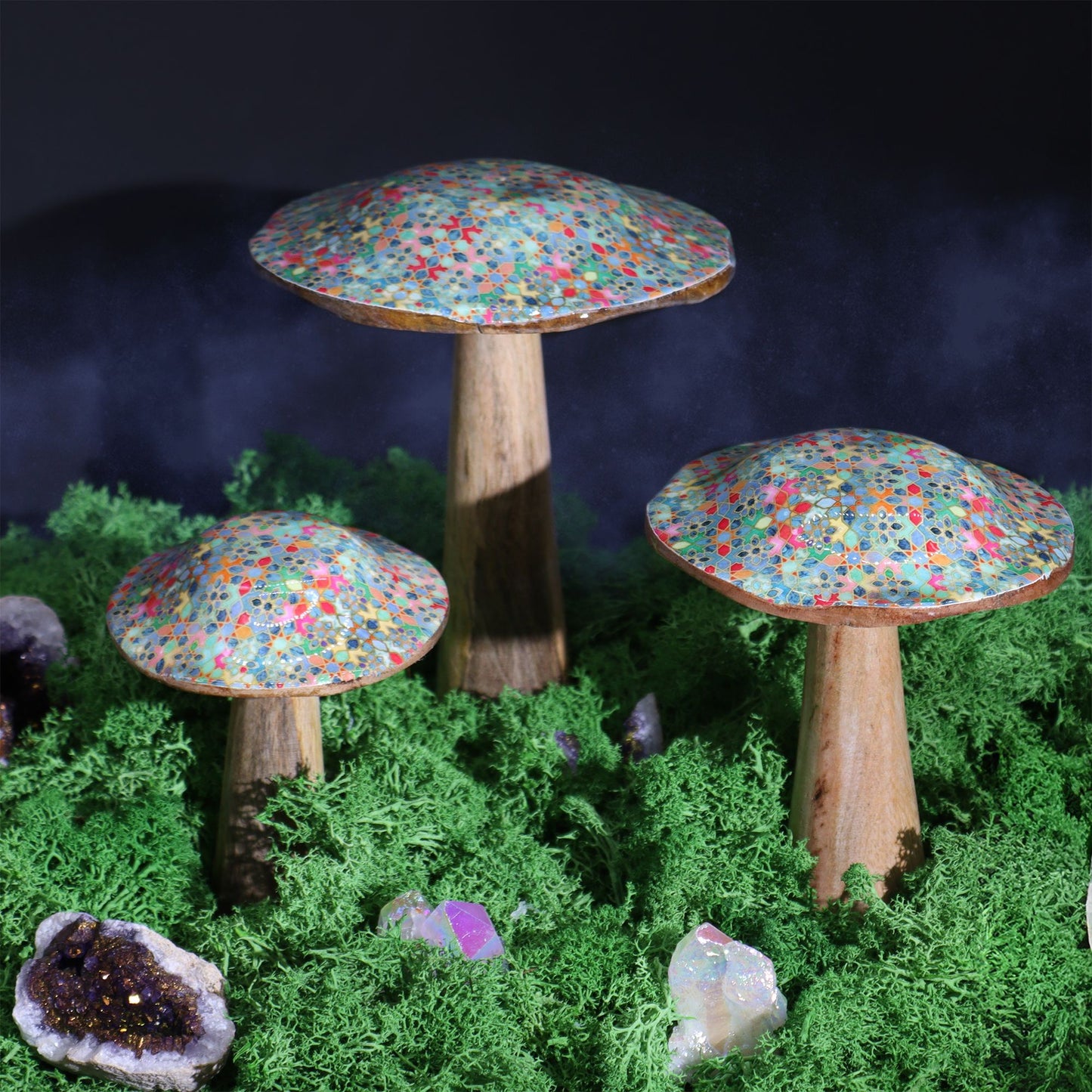 Med Mushroom - 15cm - Mediterranean Tile Pattern