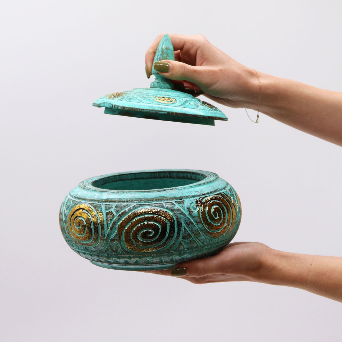 Turquoice Squat Sweet Jar -